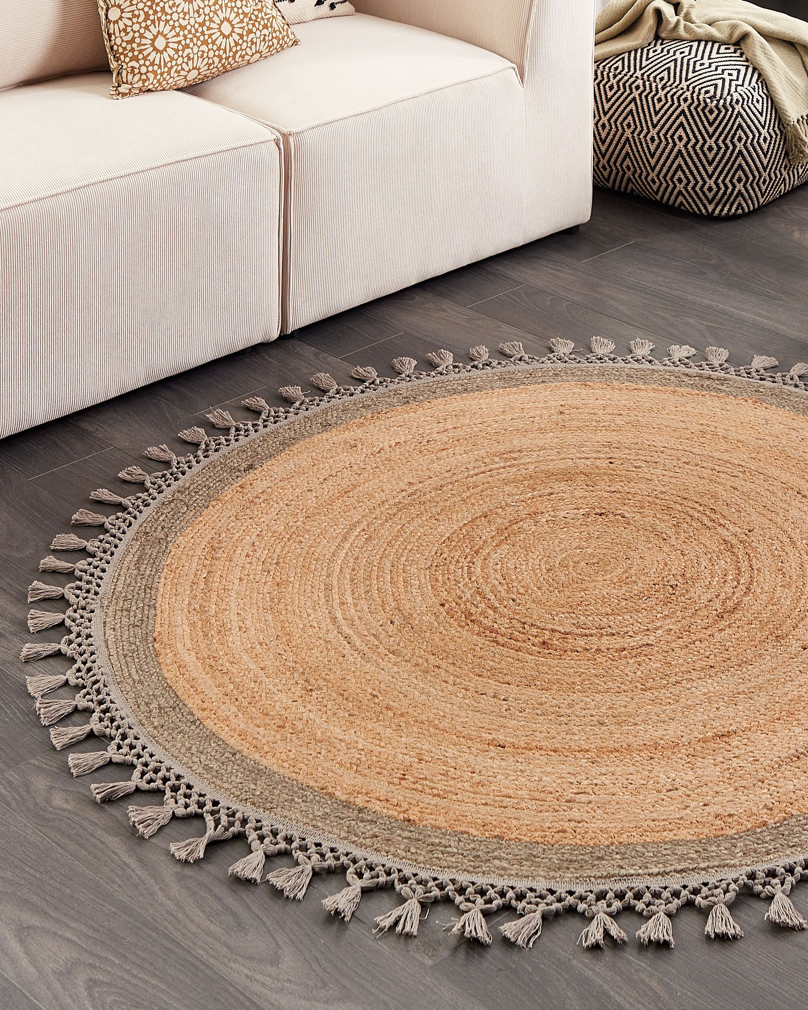 Rug MARTS Grey ø 140 cm Jute