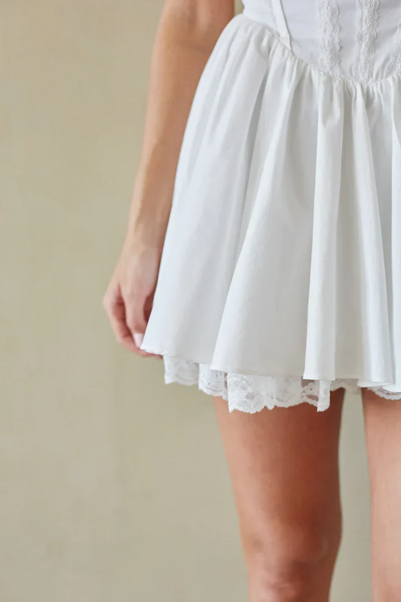 Belle Lace Trim Corset Mini Dress