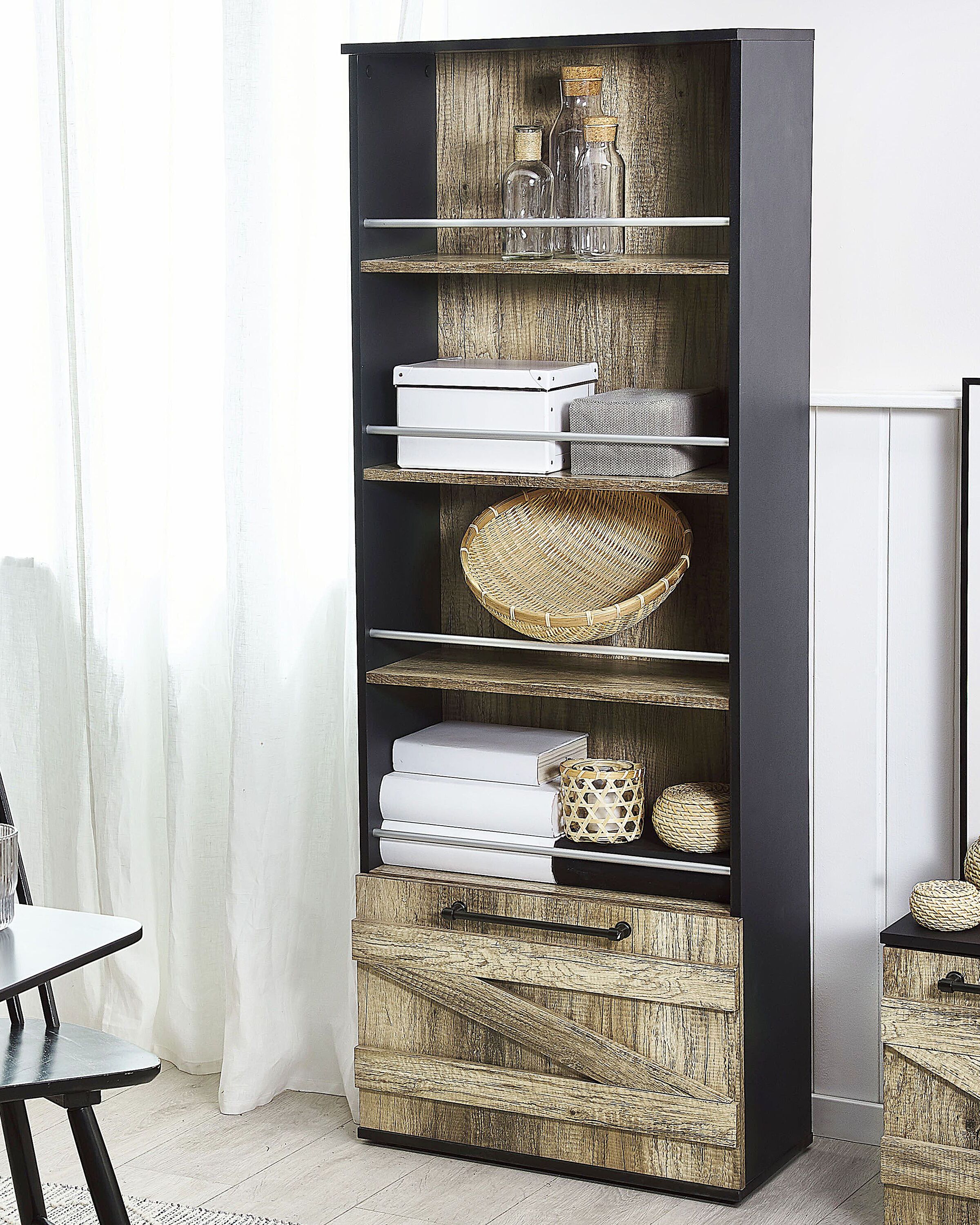 4 Tier Bookcase SALTER 163 cm Brown/ Black