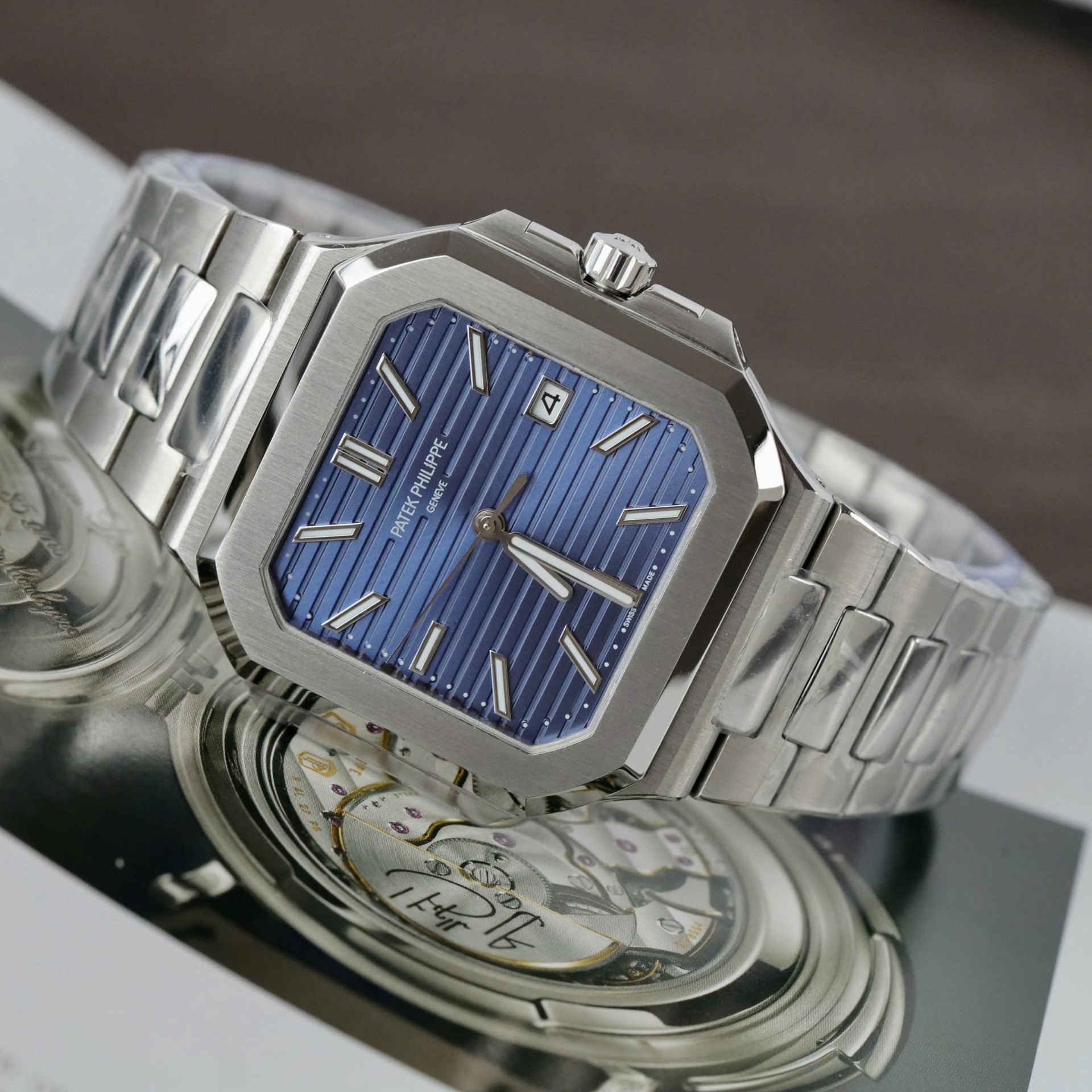 Patek Philippe Best Replica Watches Cubitus 5821 Blue Dial Automatic Movement TW Factory 45mm - Elite Watch Atelier
