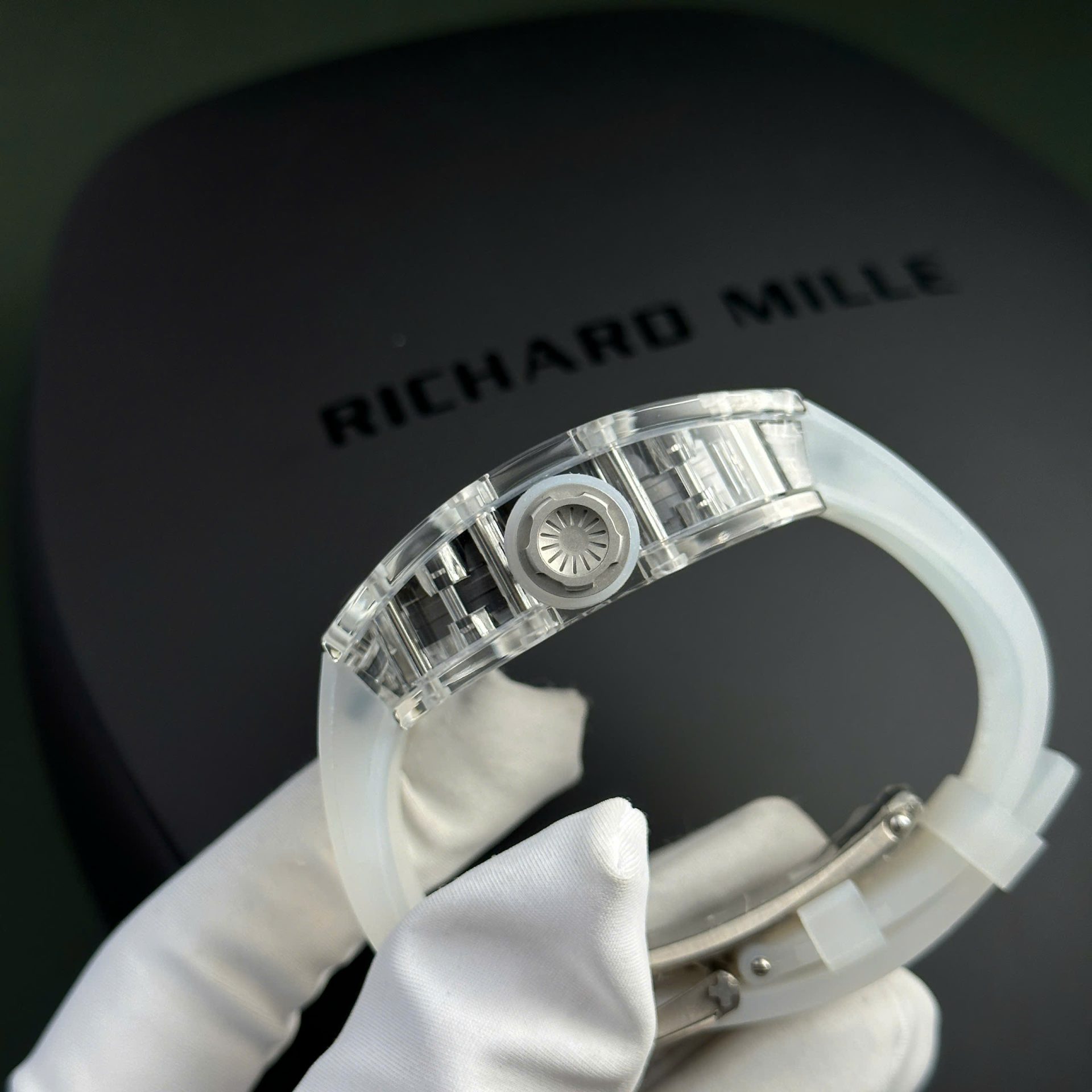 Richard Mille RM055 Sapphire Crystal Replica Watch Rubber Strap 45mm - Top club