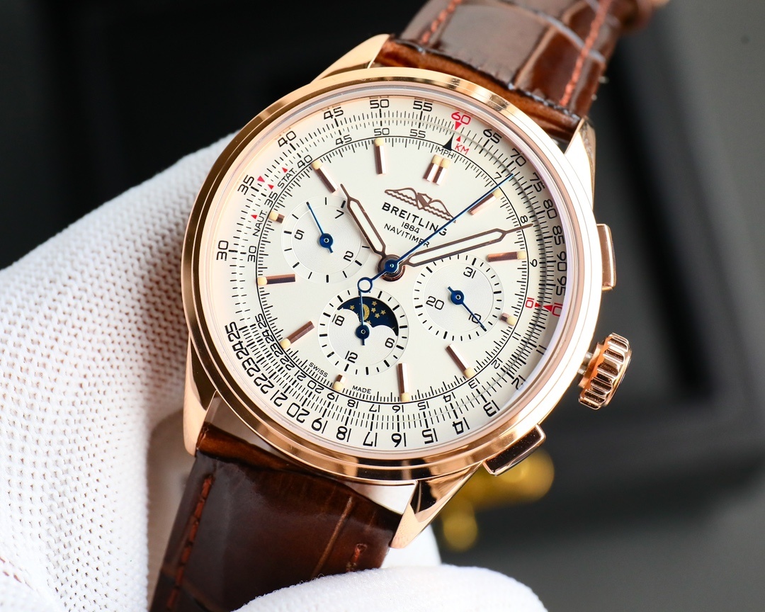 BREITLING, REF. RB2510, PREMIER B25 DATORA 42, 18K PINK GOLD(1:1 replica) - Elite Watch Atelier