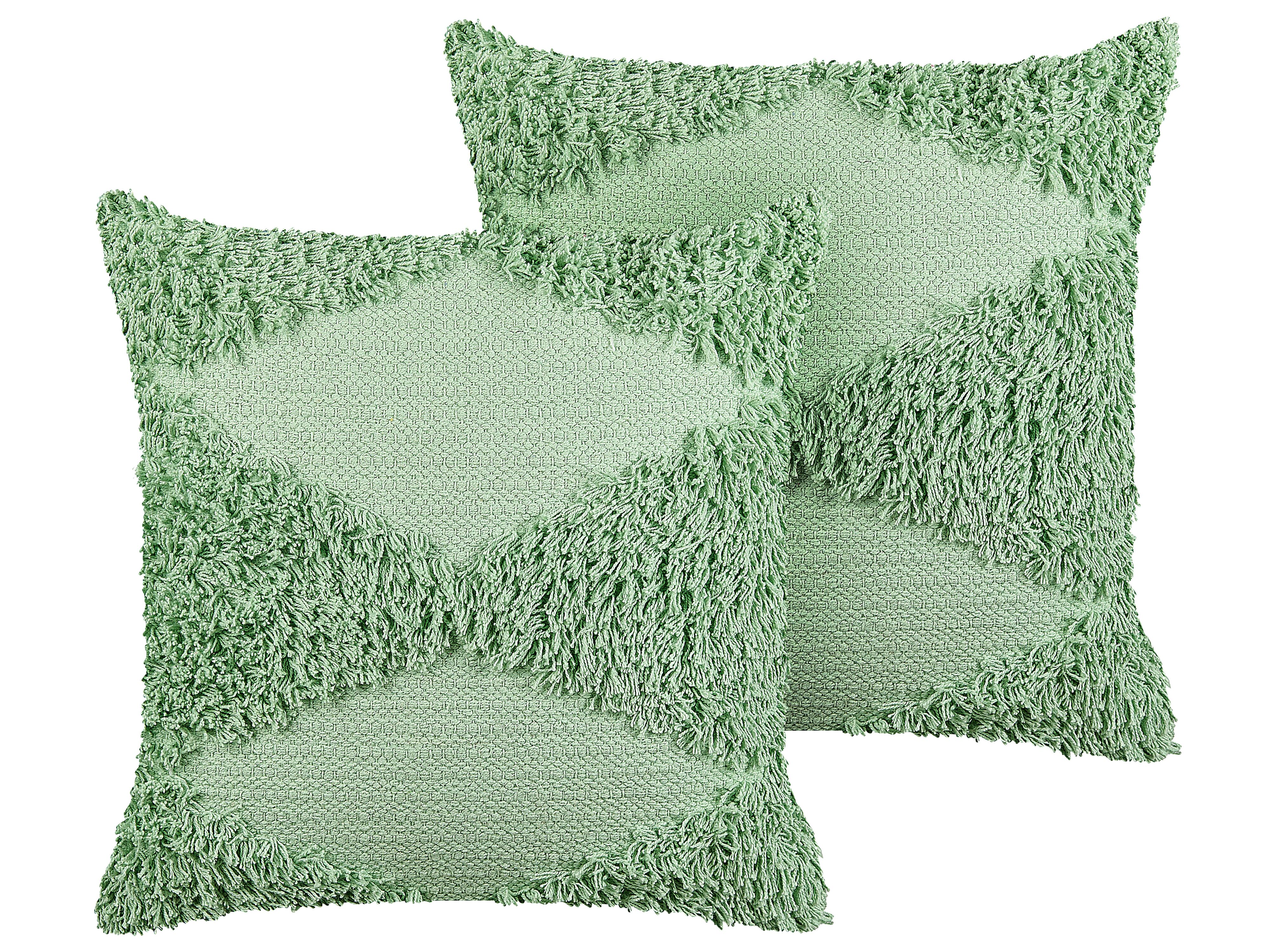 Set of 2 Decorative Cushions RHOEO Cotton 45 x 45 cm Light Green