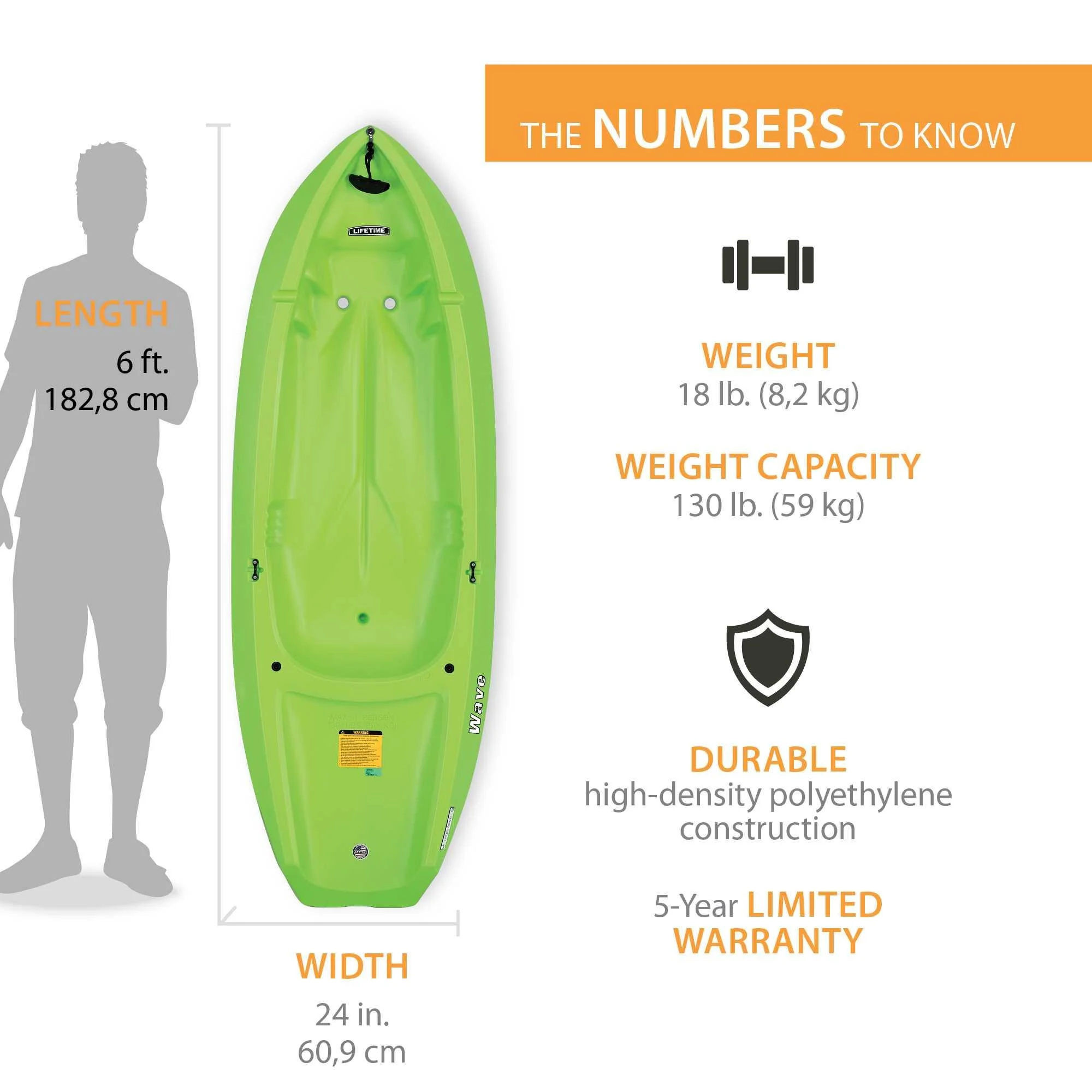 Lifetime Wave 6 ft Youth Kayak, Fire Red (91401) - Image 51