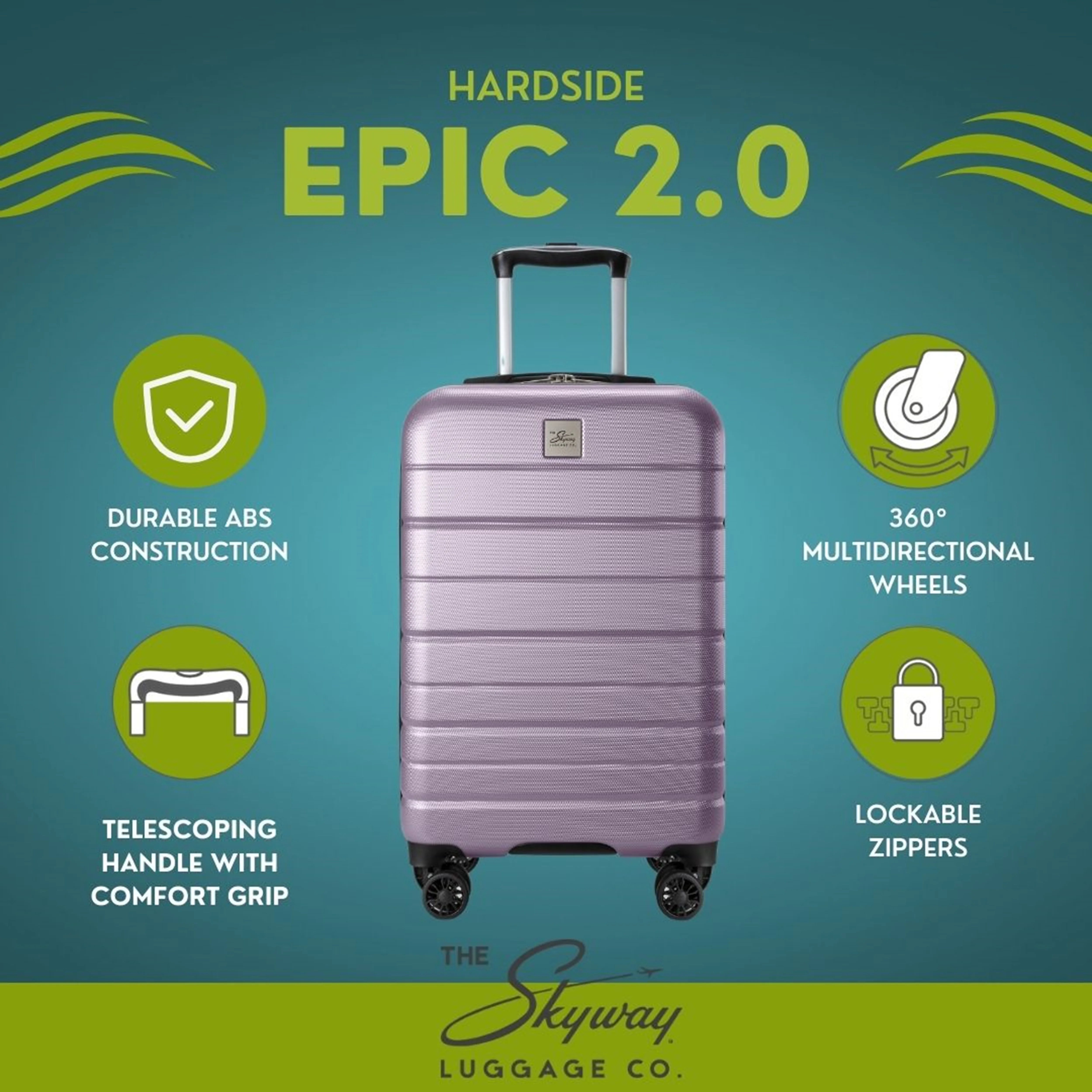 Skyway Luggage Epic 2.0 24" Hardside 8-Wheel Medium Check-In Spinner - Image 38