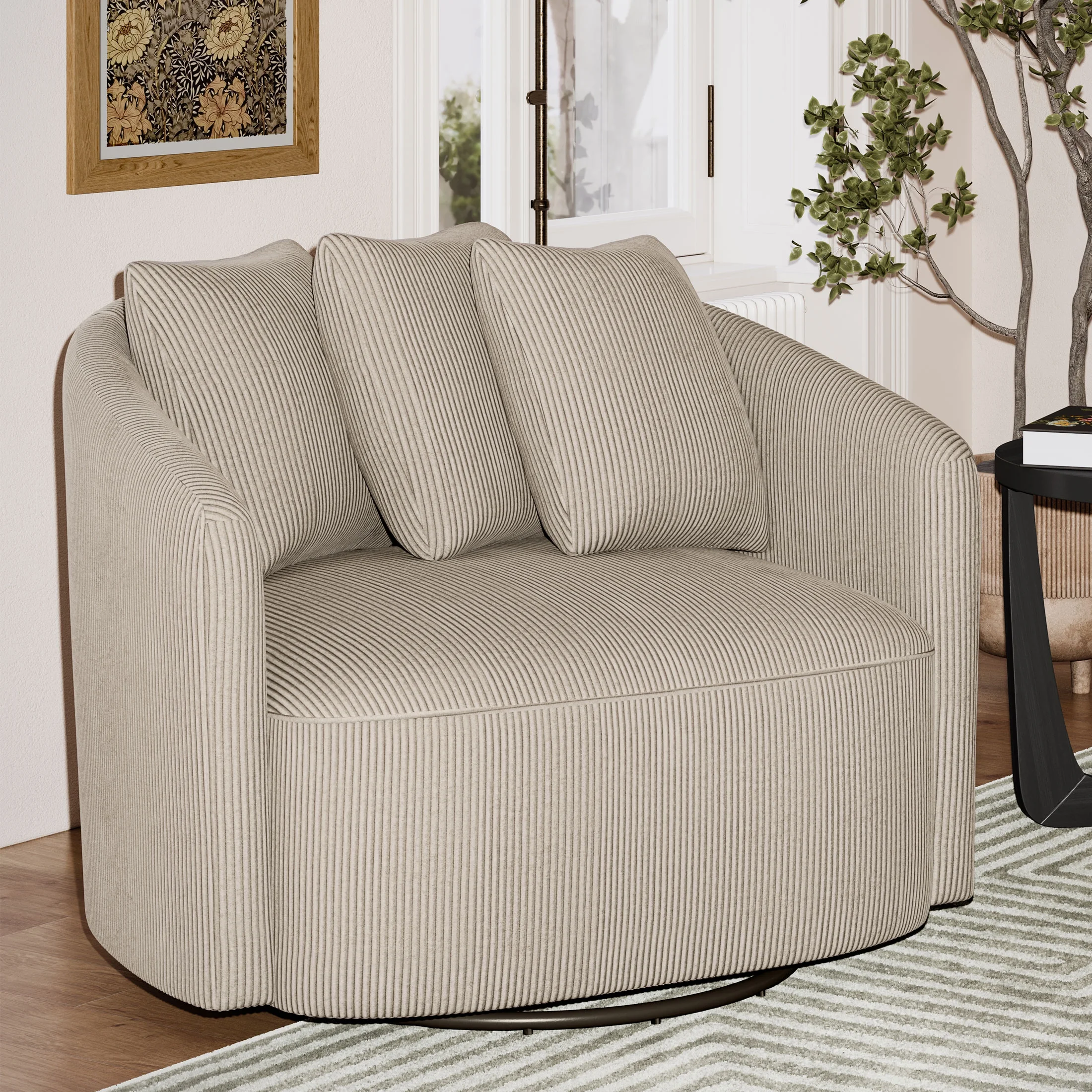 Beautiful Drew Accent Chair by Drew Barrymore, Cream Boucle - Image 54