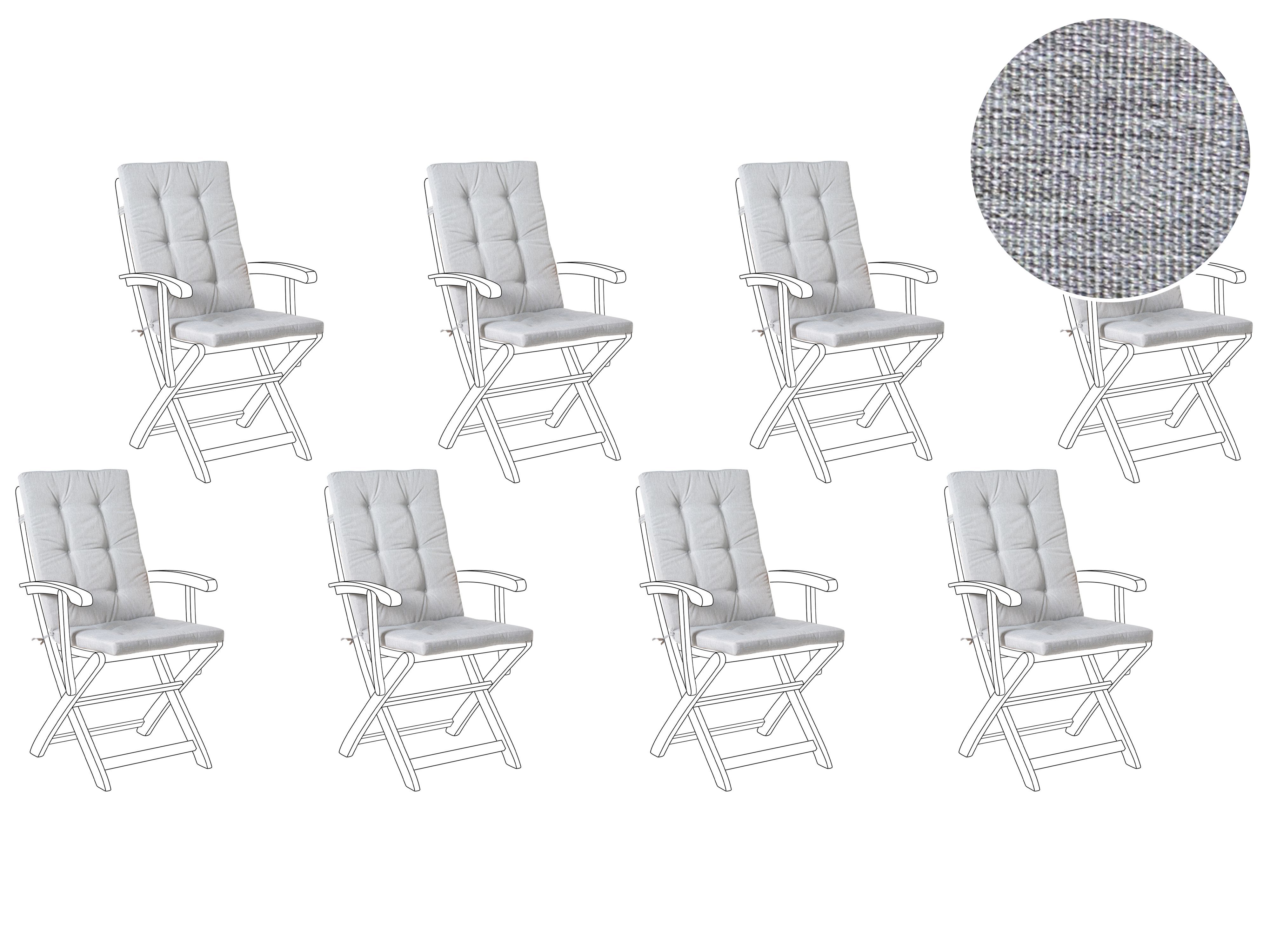 Set of 8 Back/Seat Cushions MAUI PREMIUM Grey Melange