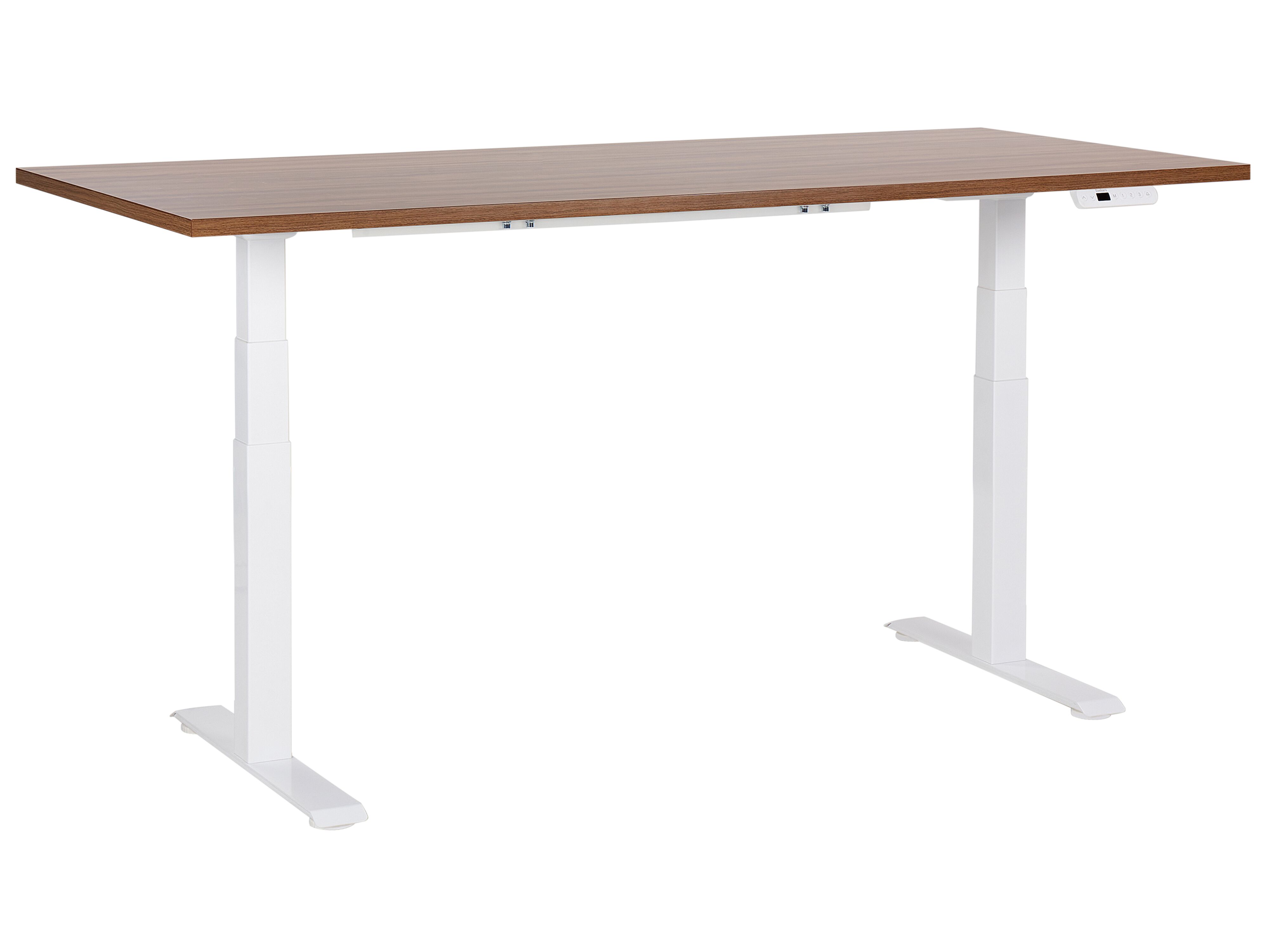 Electric Adjustable Standing Desk DESTINES Brown/ White 180 cm 80 cm