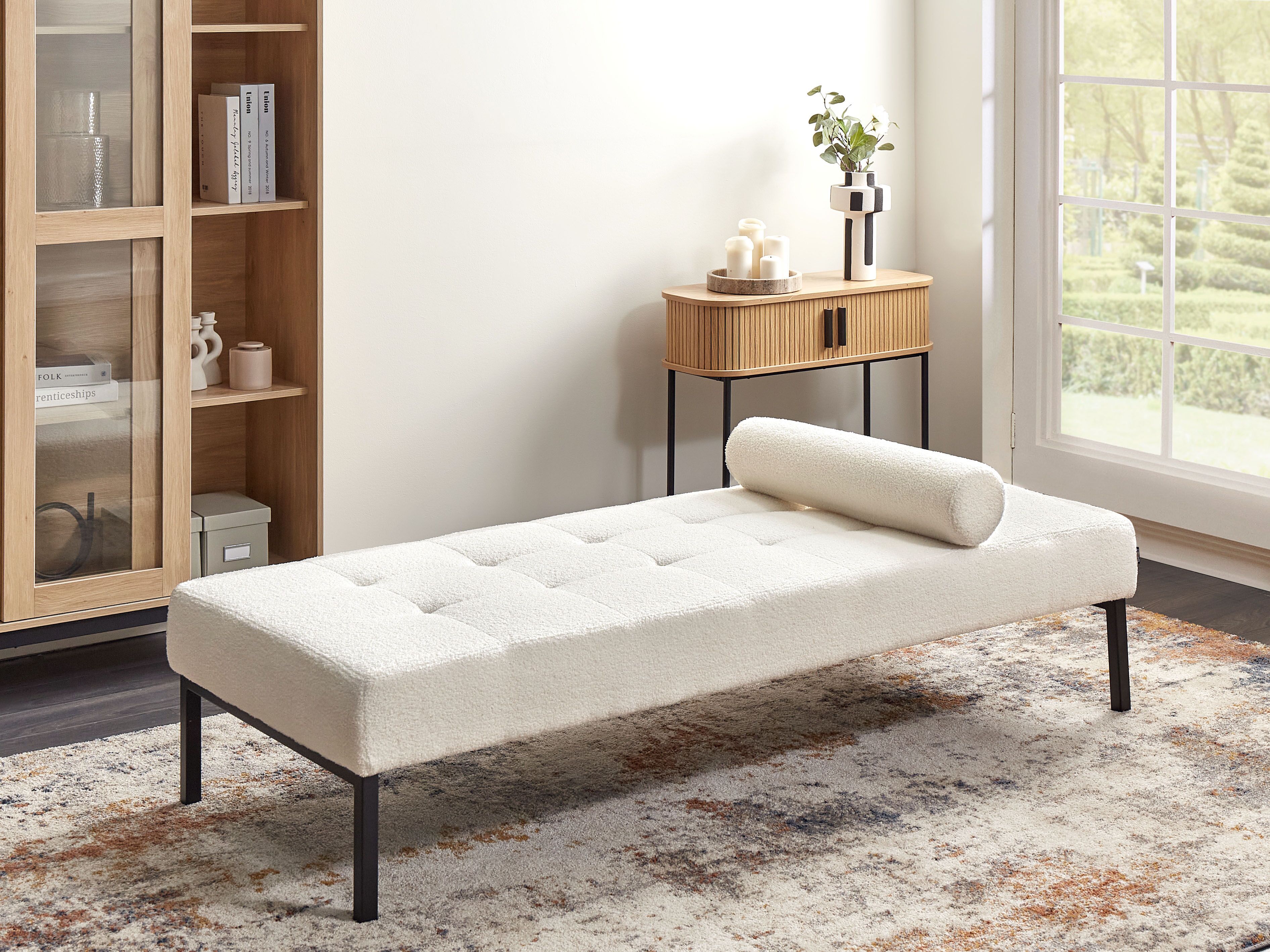 Chaise Longue CHINON Boucle White