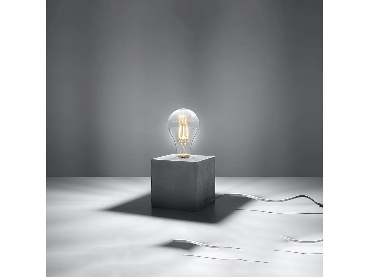 Lampes de bureau Zxina industriel en béton - 1 sources lumineuses 3000K - L.10 x H.10 cm - gris