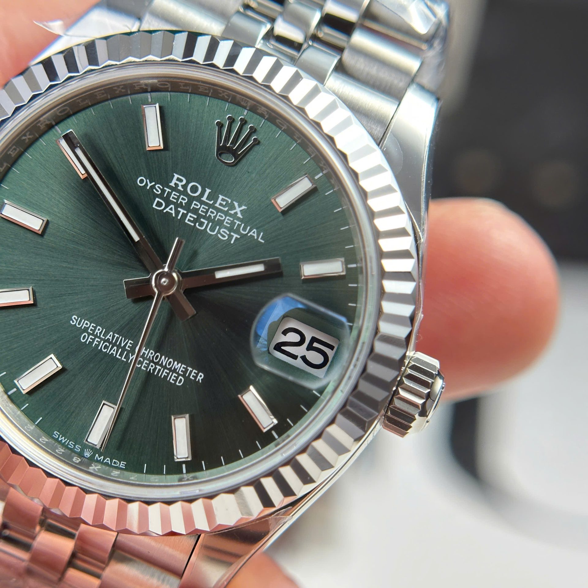 Rolex DateJust Replica Watch Dial Green Jubilee Strap THB Factory 31mm - Top club
