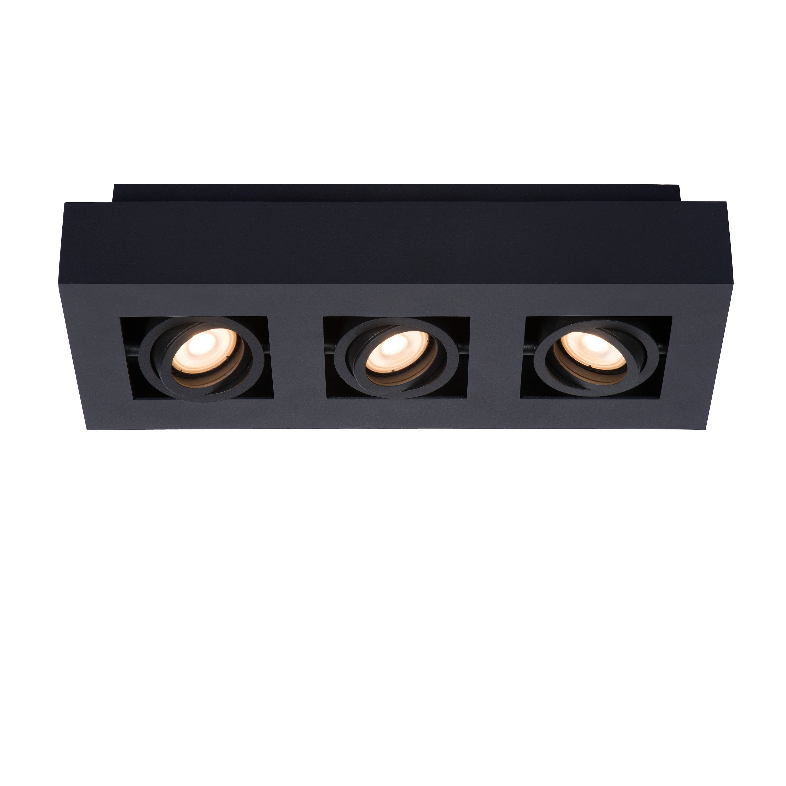Lucide XIRAX Plafondspot - Zwart - 3 x GU10