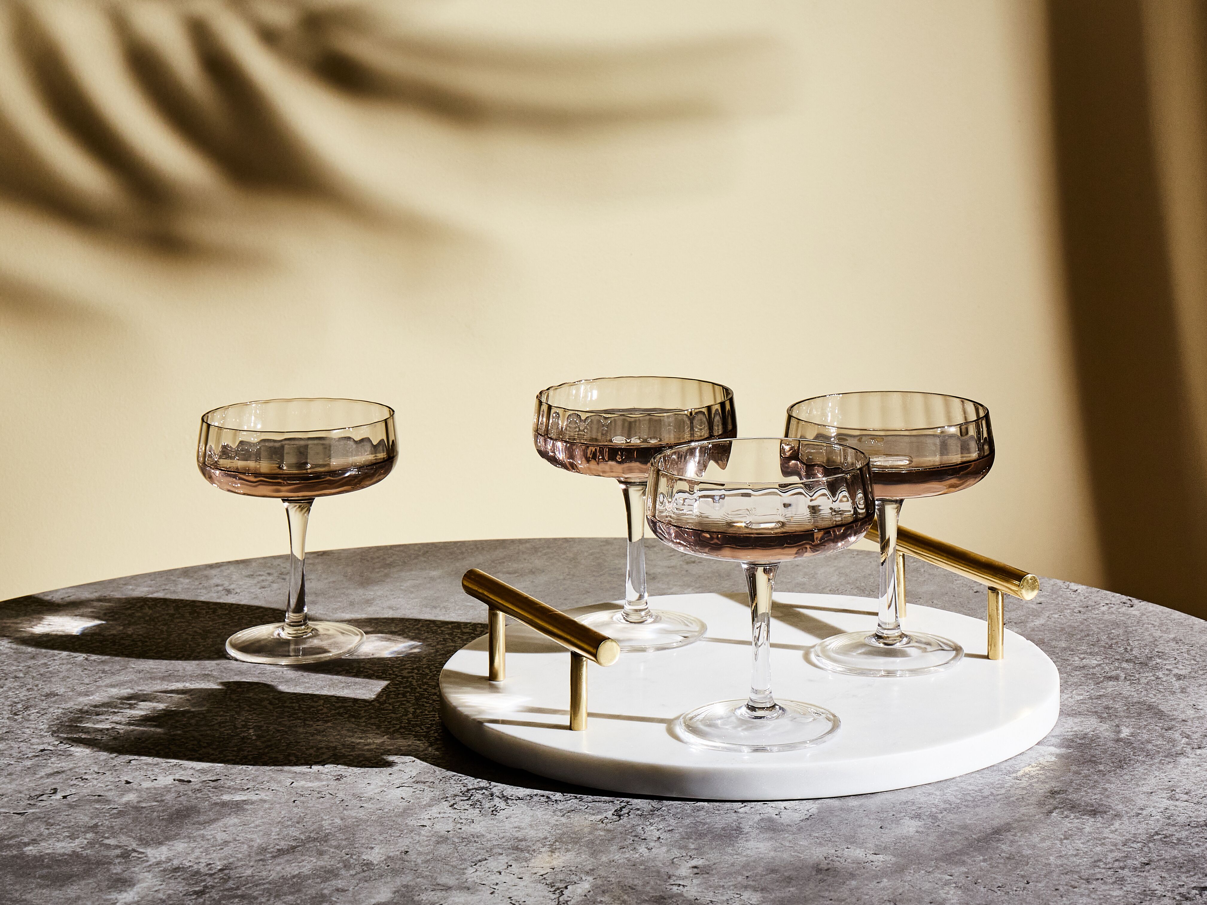 Set of 4 Champagne Saucers QUARTZ 170 ml Grey