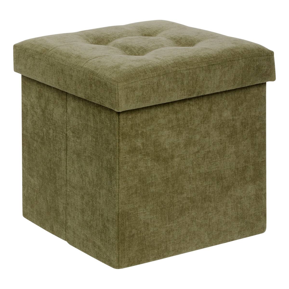 Folding pouf "Lysandre" Khaki green, 38x38 cm