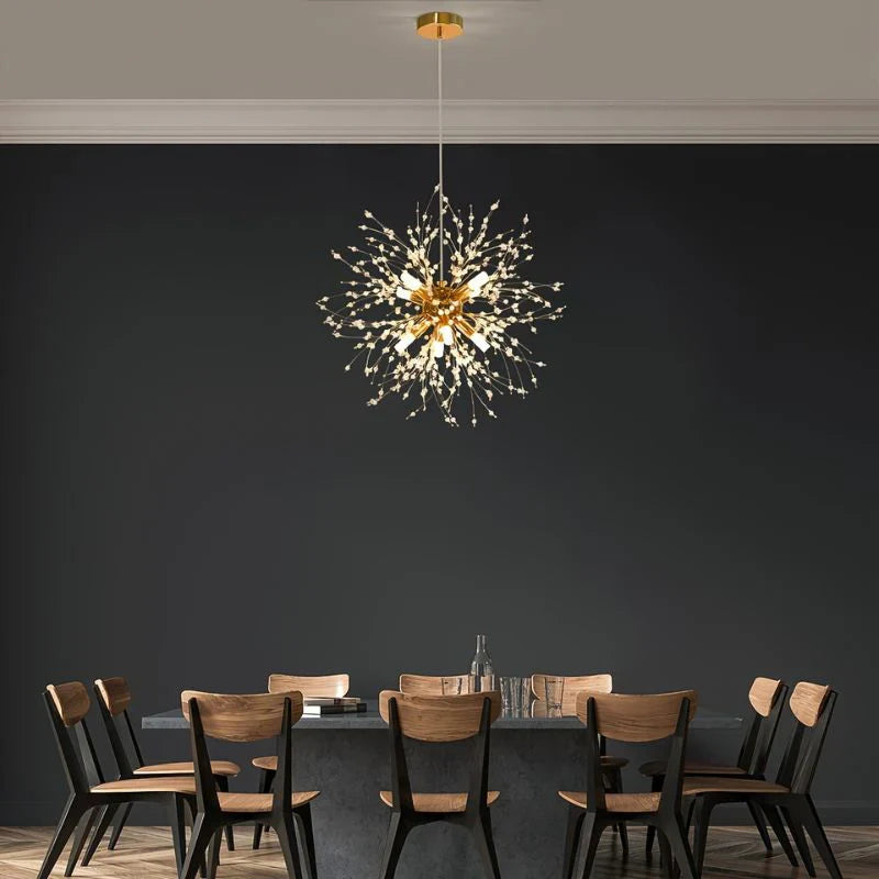 BloomLuxe – Paardenbloem Kristallen Kroonluchter in Elegant Design