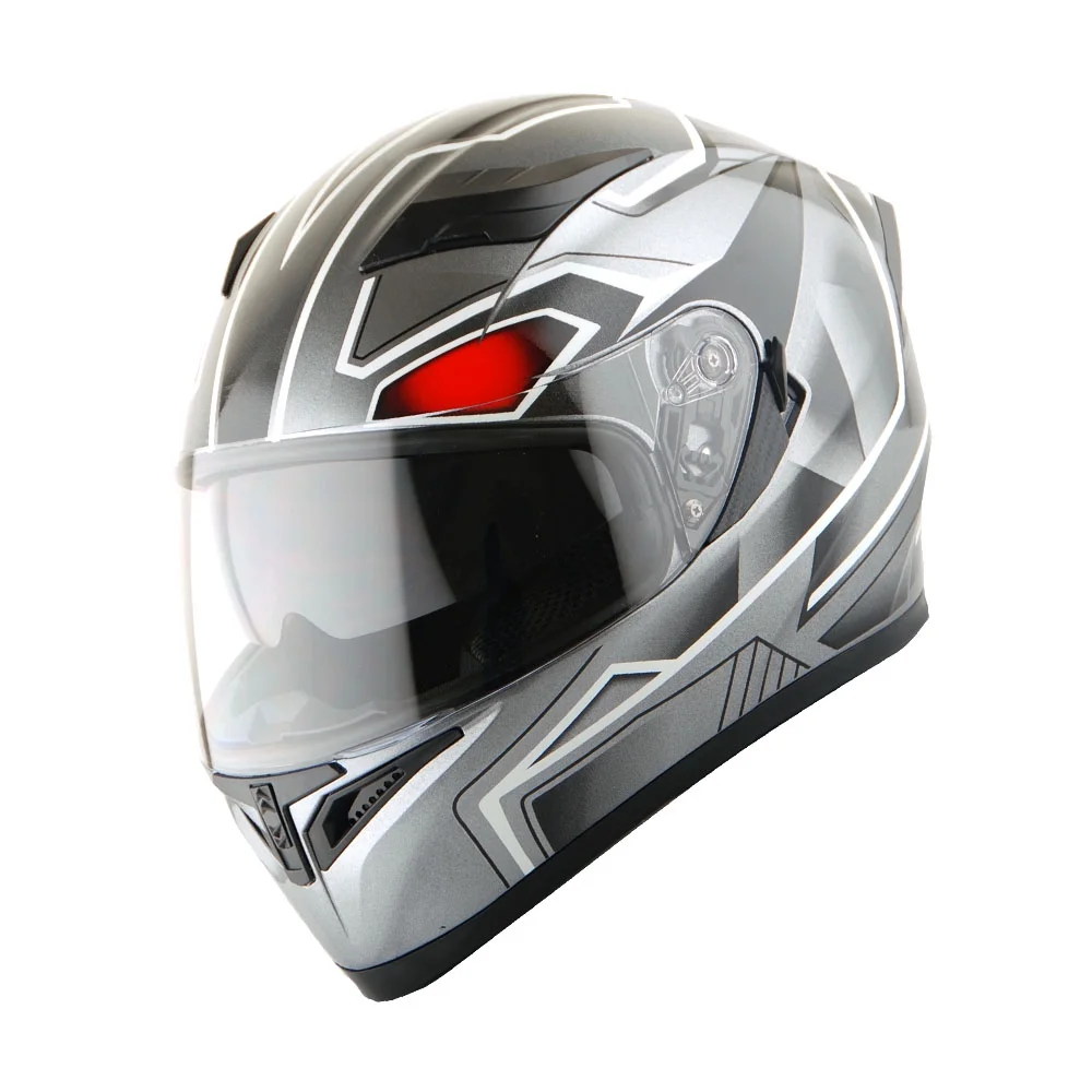 1Storm Motorcycle Modular Full Face Flip up Dual Visor Helmet + Spoiler + Motorcycle Bluetooth Headset: HJK316 Mechanic Red - Image 27