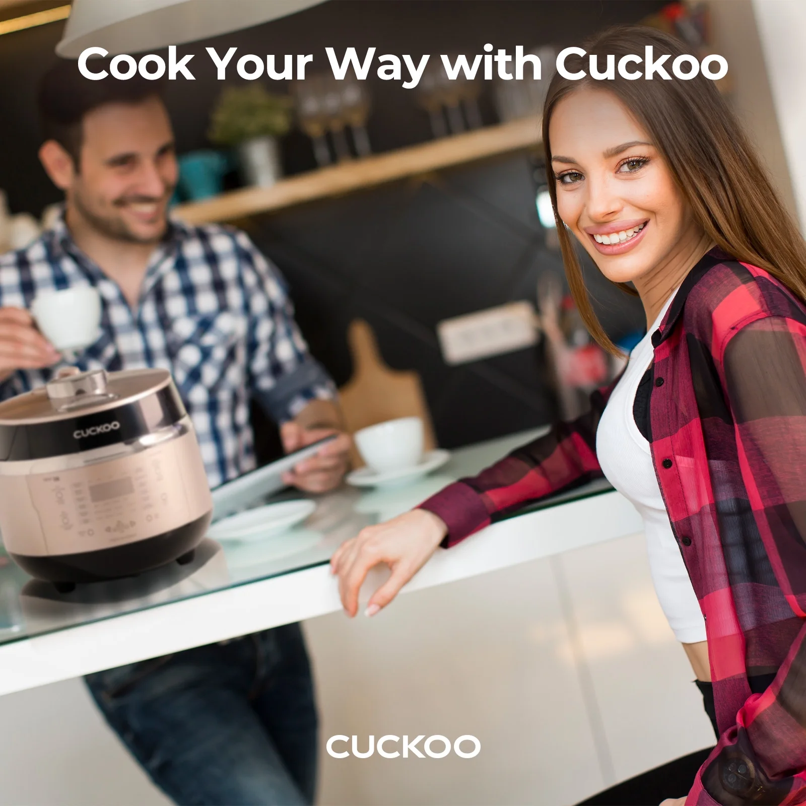 Cuckoo 3 Cup Dry Induction Heating Pressure Rice Cooker with Micom Logic Tech, Nonstick Pot, Warmer, 16 Menu Modes and Voice Guide in Gold (CRP-EHSS0309FG)
