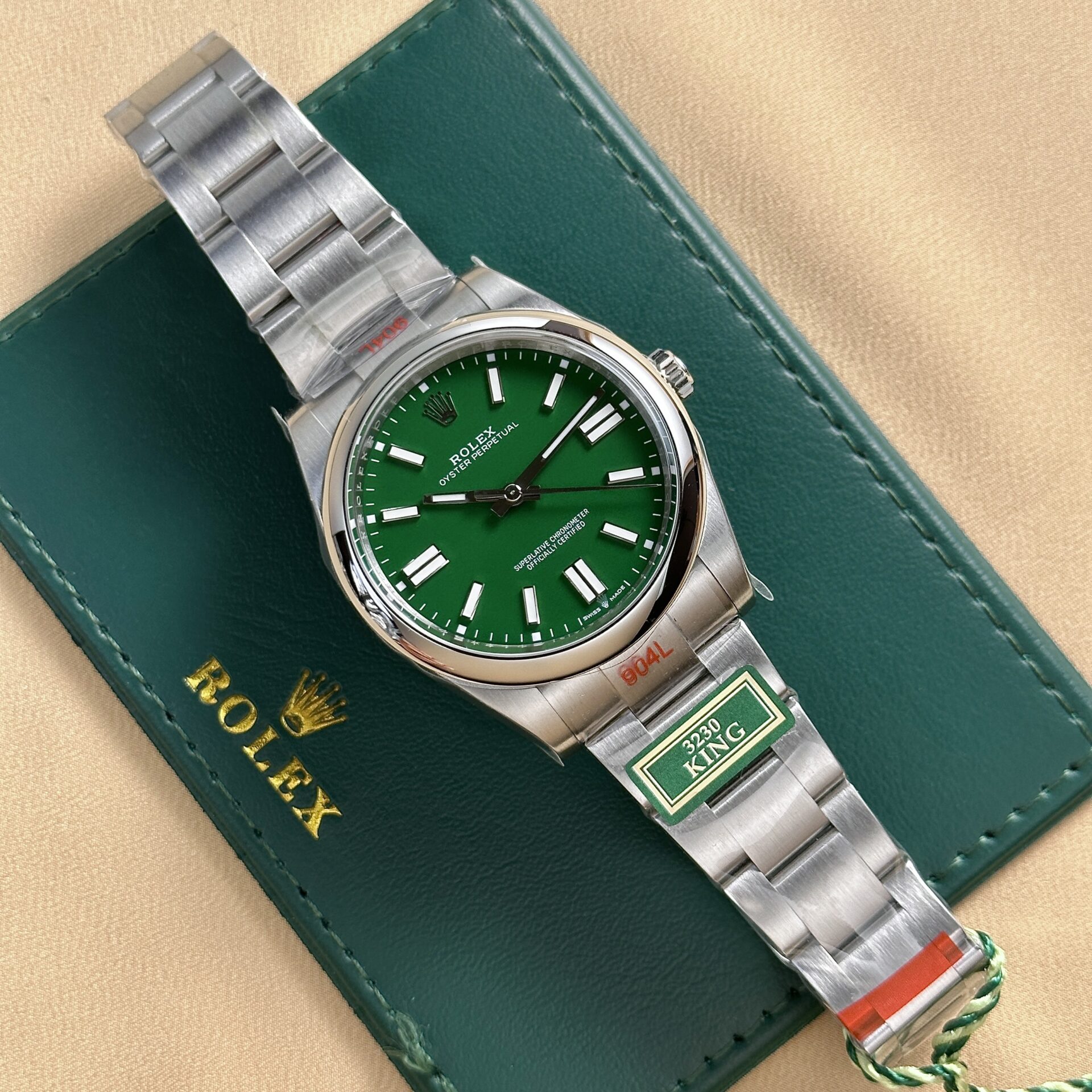 Rolex Oyster Perpetual 124300 Green Dial Replica Watch 41mm - Elite Watch Atelier