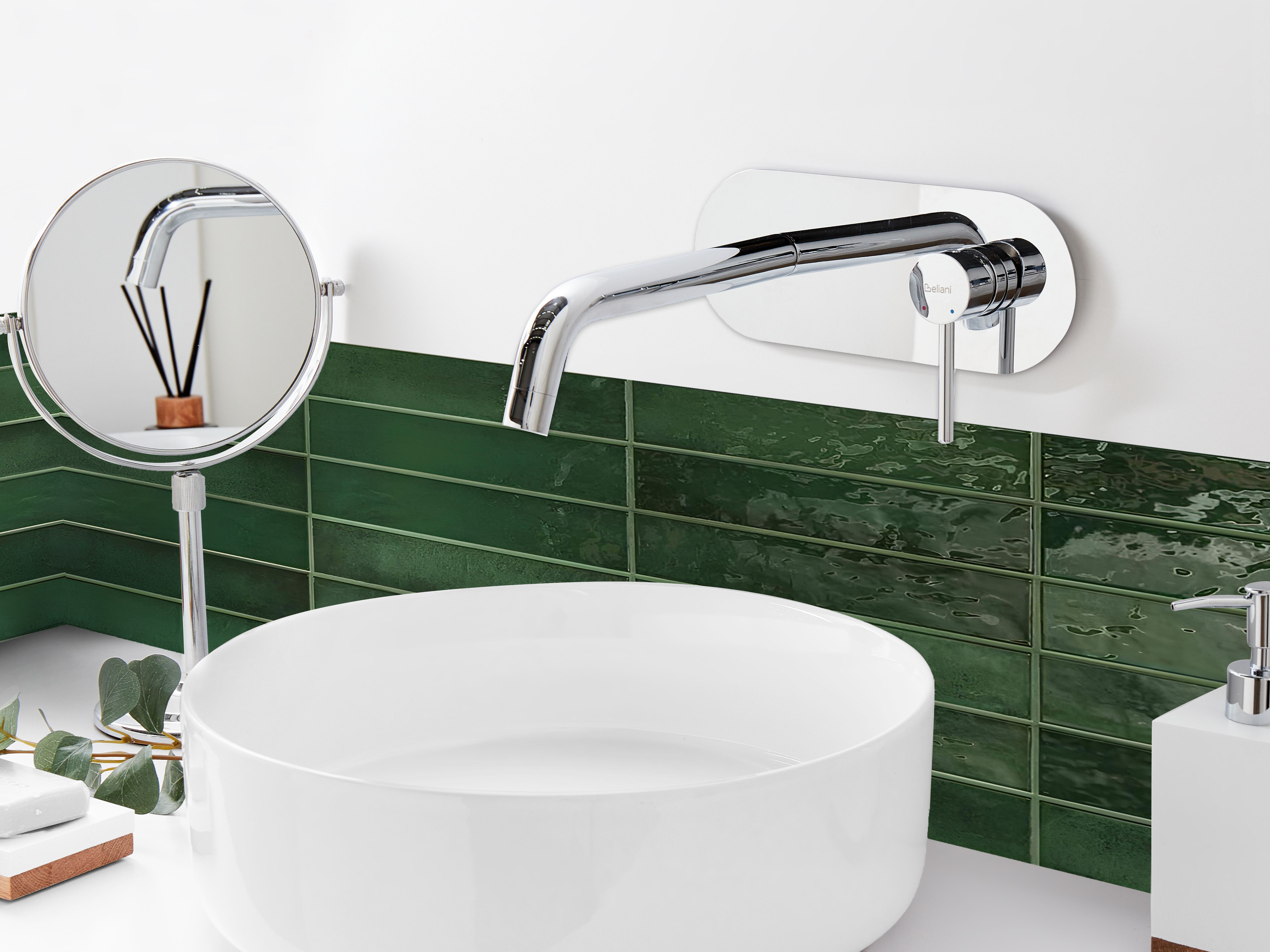 Wall Mounted Basin Mixer Tap GUAIBA Brass Silver