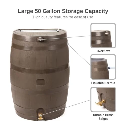 50 Gallon Rain Barrel With Brass Spigot And Flat-Back Design - Image 27 50 Gallon Rain Barrel With Brass Spigot And Flat-Back Design - Image 27