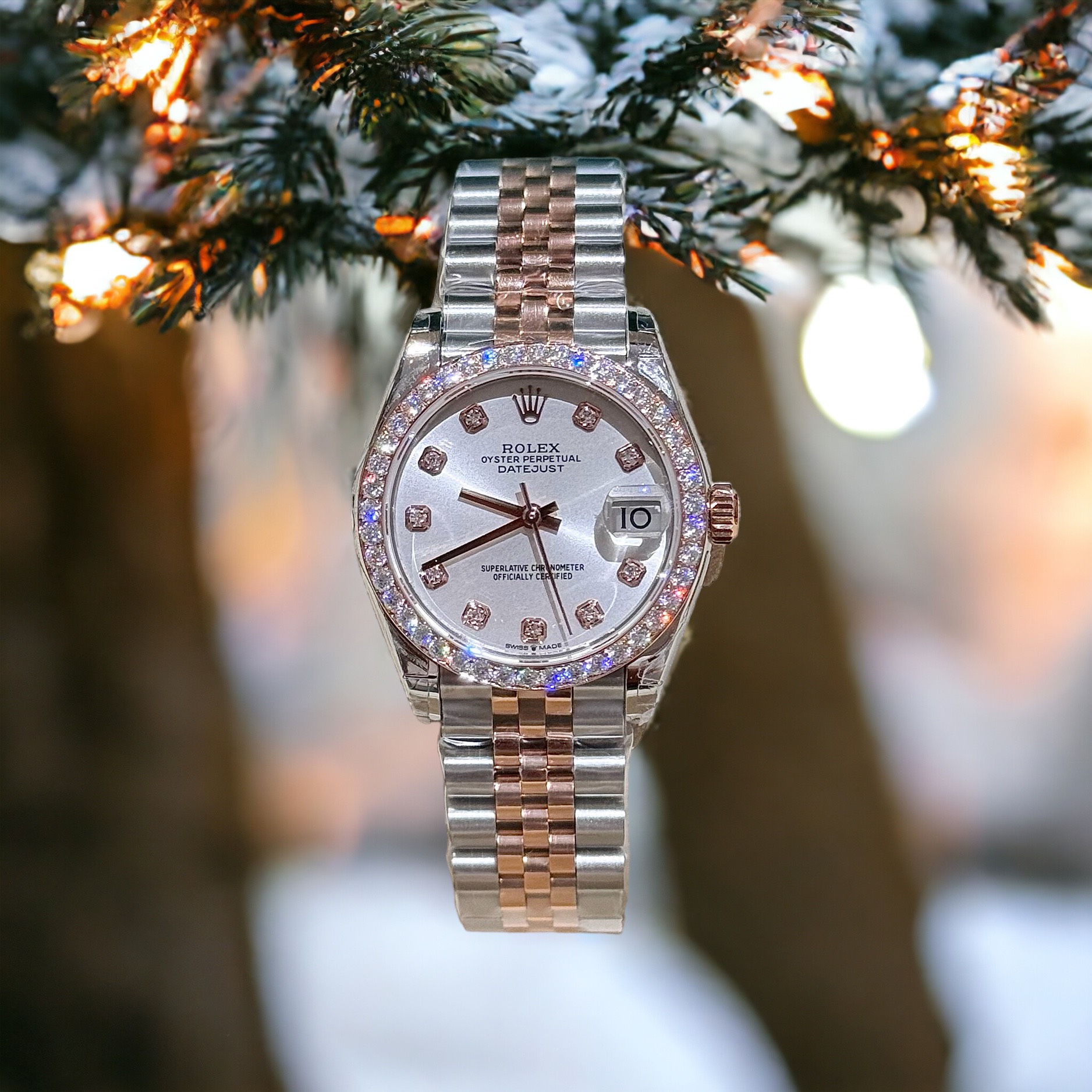 Rolex DateJust Moissanite Diamond White Dial Replica Watch Demi 31mm - Elite Watch Atelier