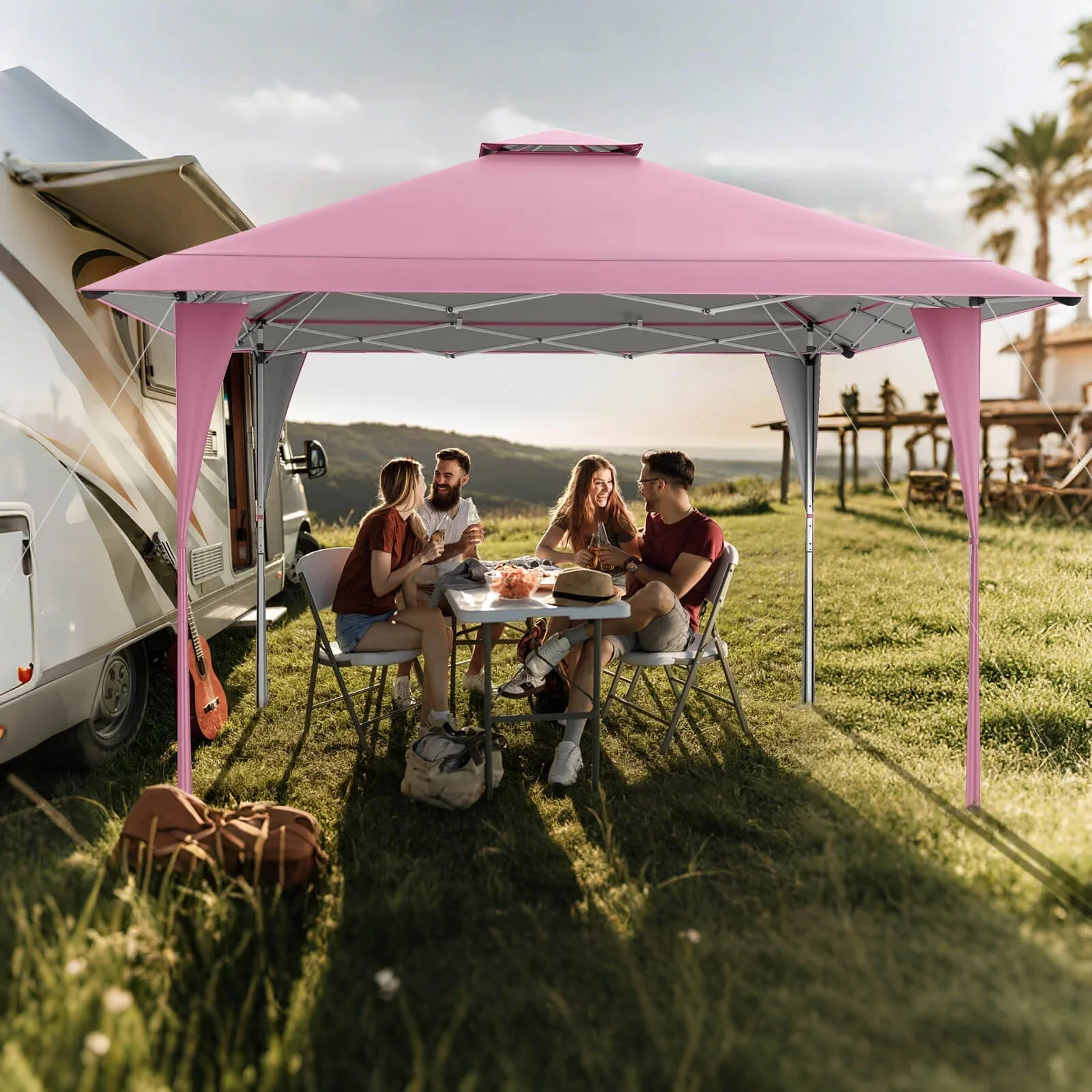 Costway Pop-Up Gazebo Outdoor Canopy Tent, 13 x 13 ft, Gray - Image 14 Costway Pop-Up Gazebo Outdoor Canopy Tent, 13 x 13 ft, Gray - Image 14