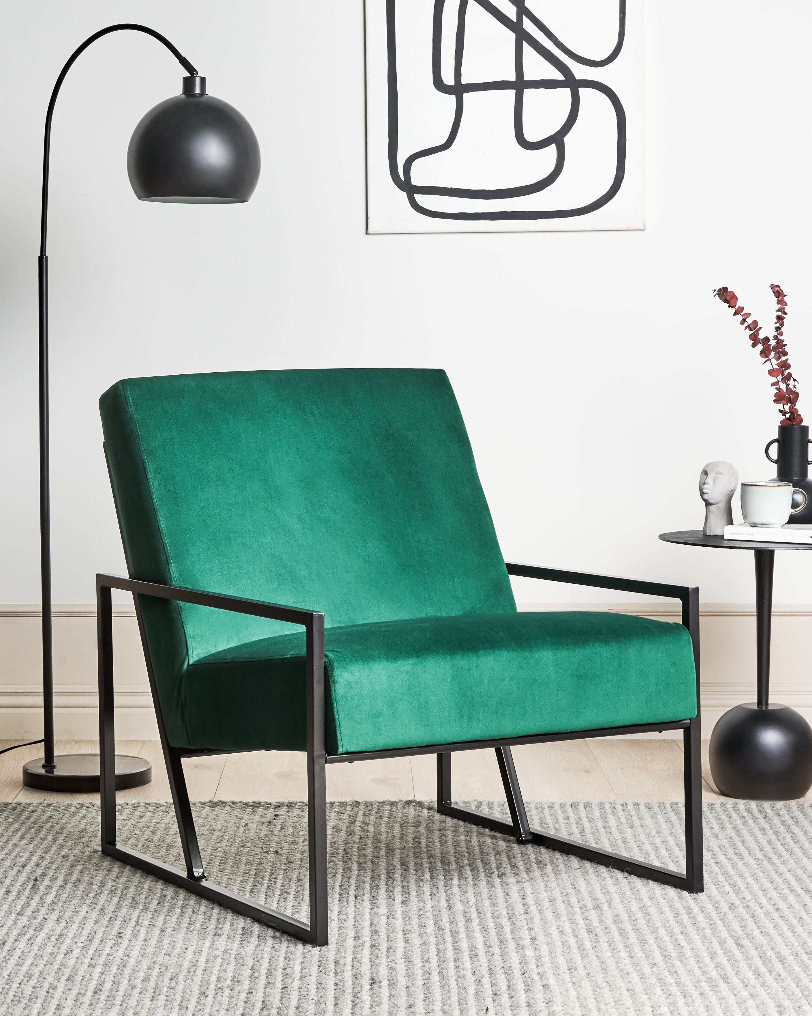 Armchair DELARY Velvet Emerald Green