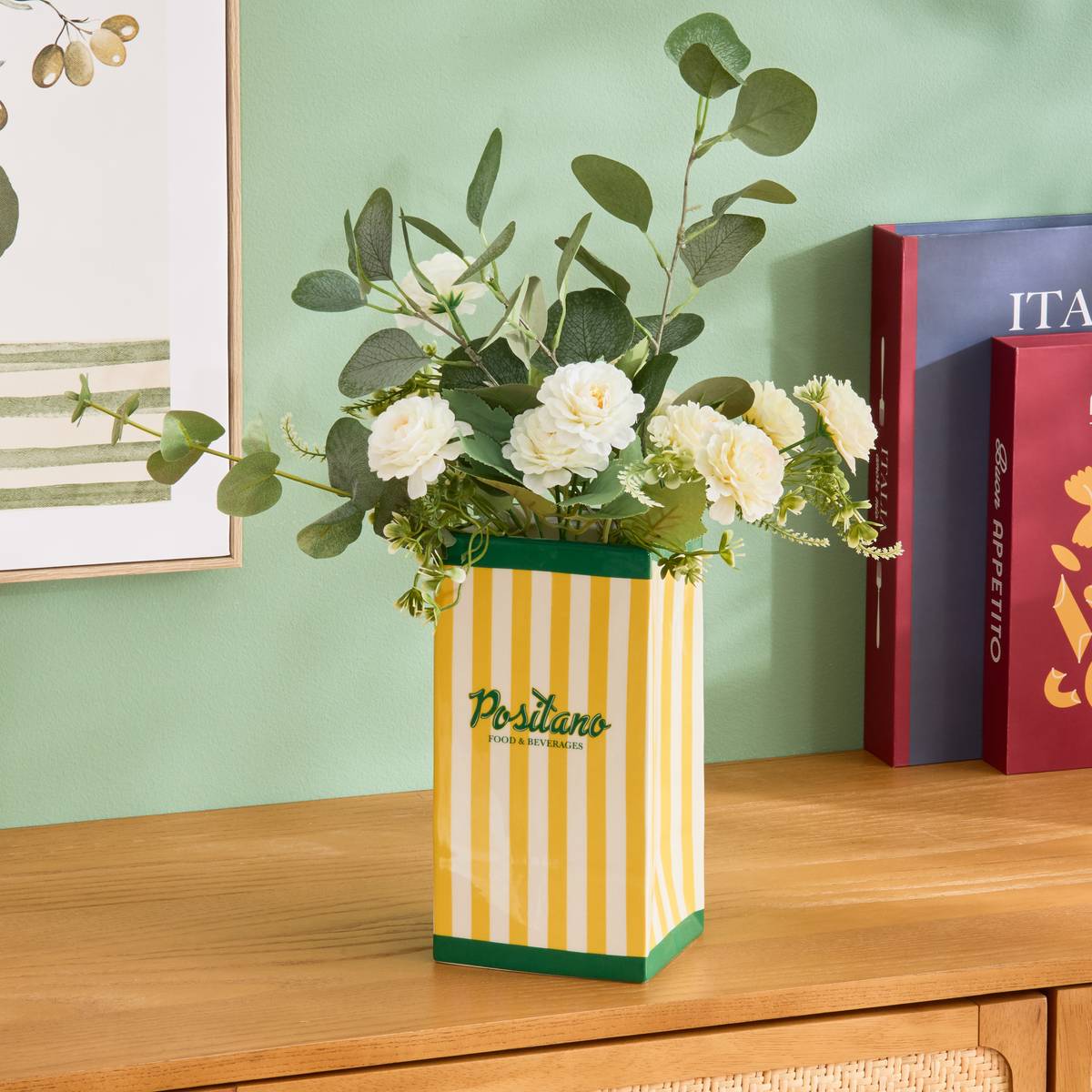 Vase "Della" Yellow, H.22.4 cm