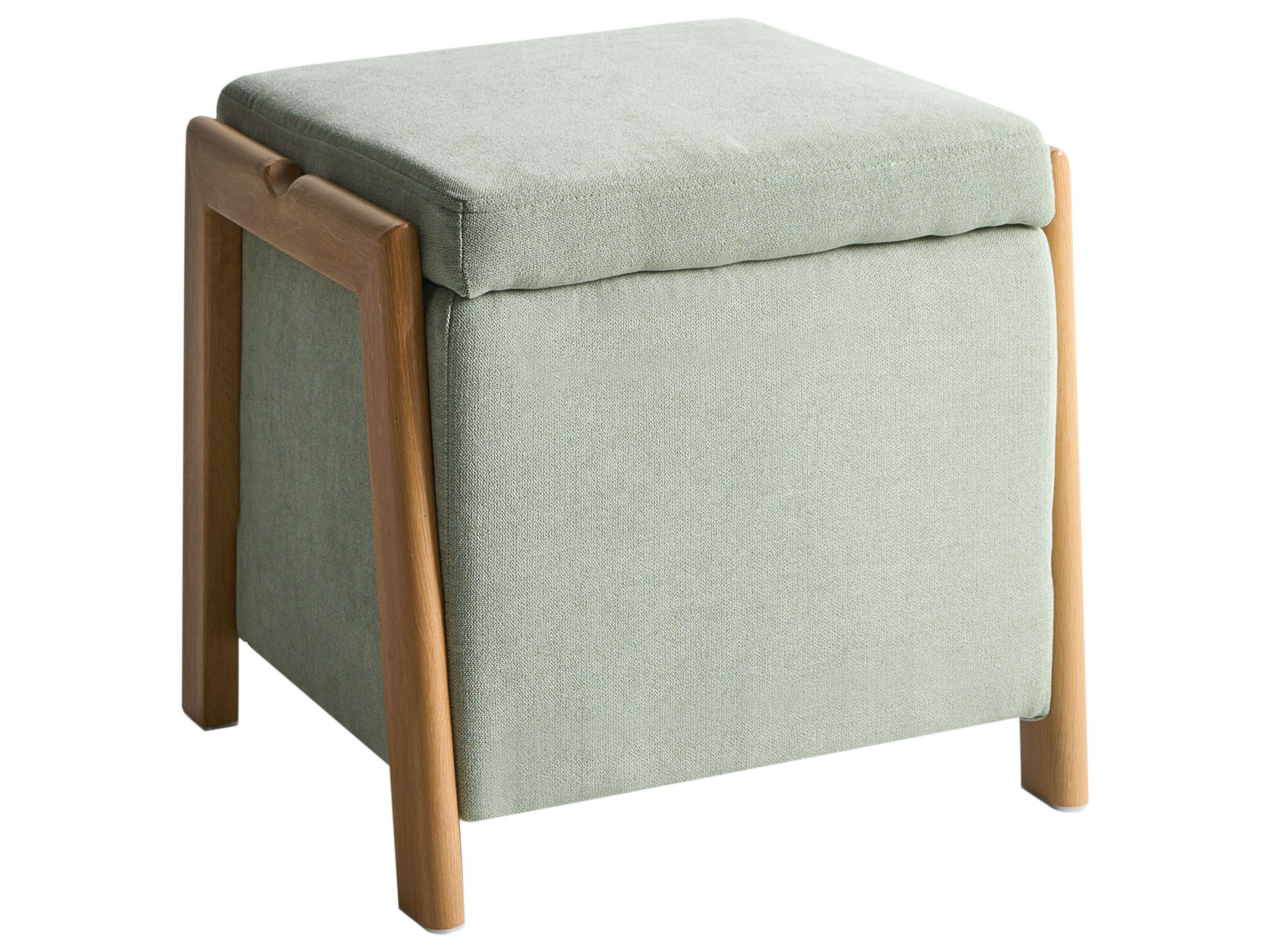 Storage Pouffe EDLAND Fabric 45 cm 43 cm Light Green