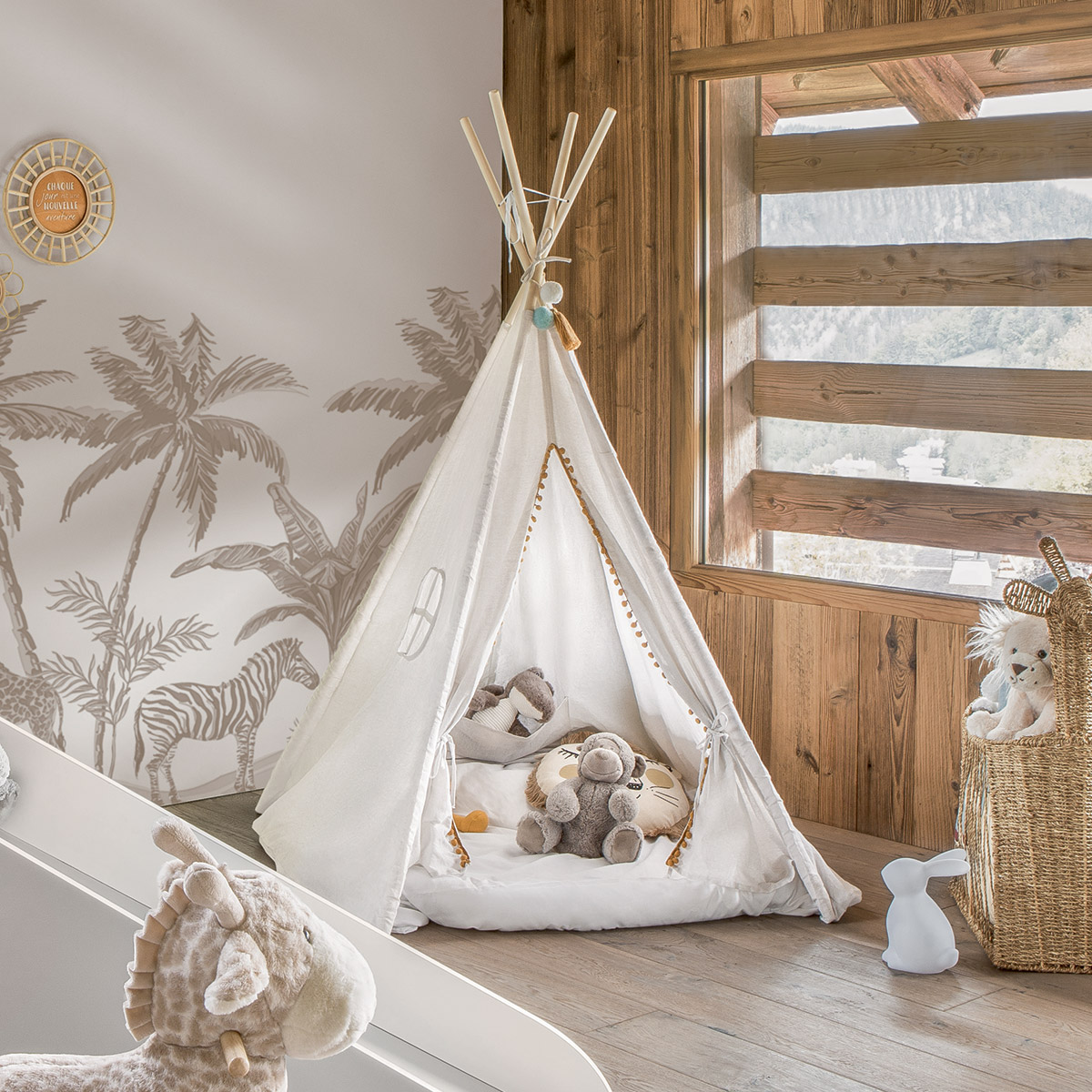 Kids tepee "Wapi" Beige, H.160 cm