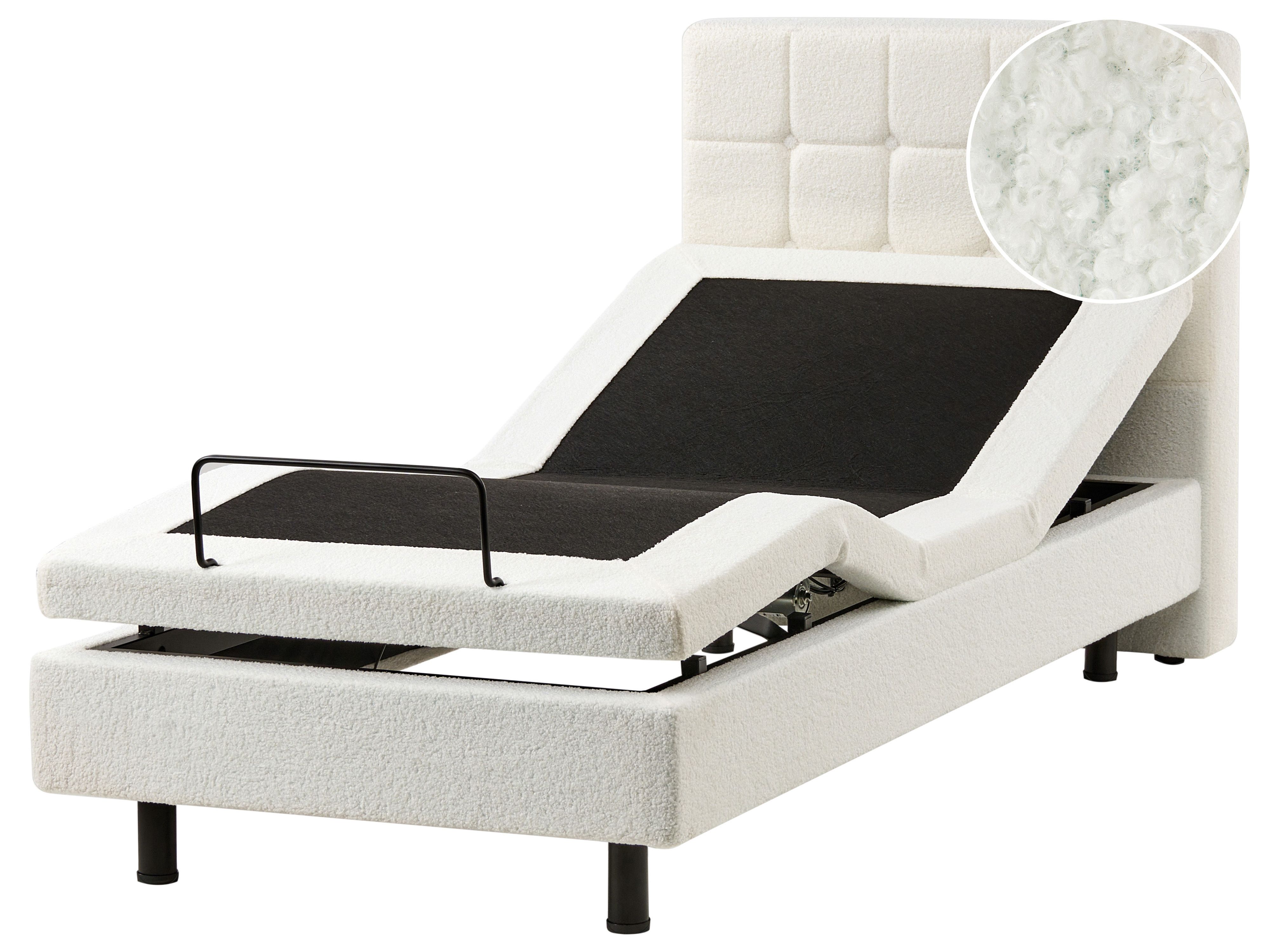 Adjustable Bed Boucle DUKE 90 x 200 cm (EU Single) Off-White