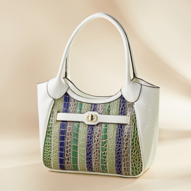 M.C. Handbags Krystal Striped Bag - MIDNIGHT VELVET CATALOG