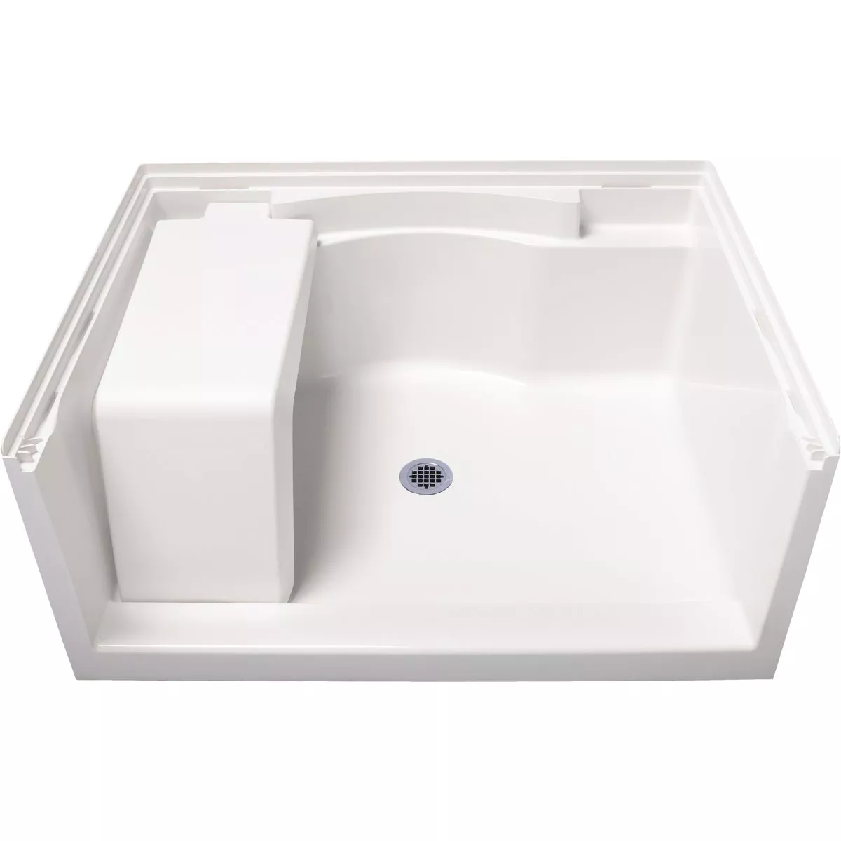 Sterling Accord 48 In. W x 36 In. D Center Drain Seated Shower Pan in White