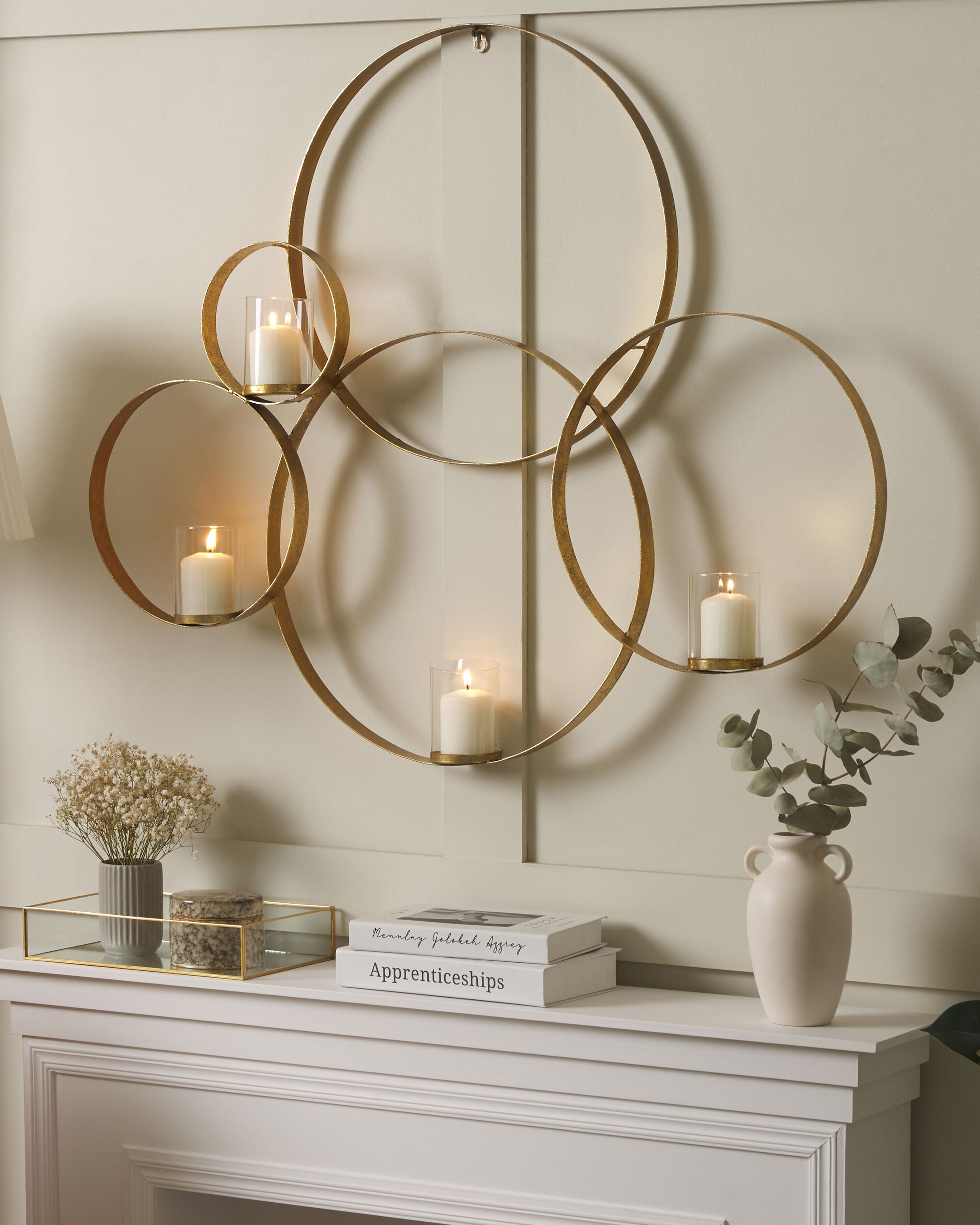 Wall Candle Holder BURU Metal 80 cm Gold