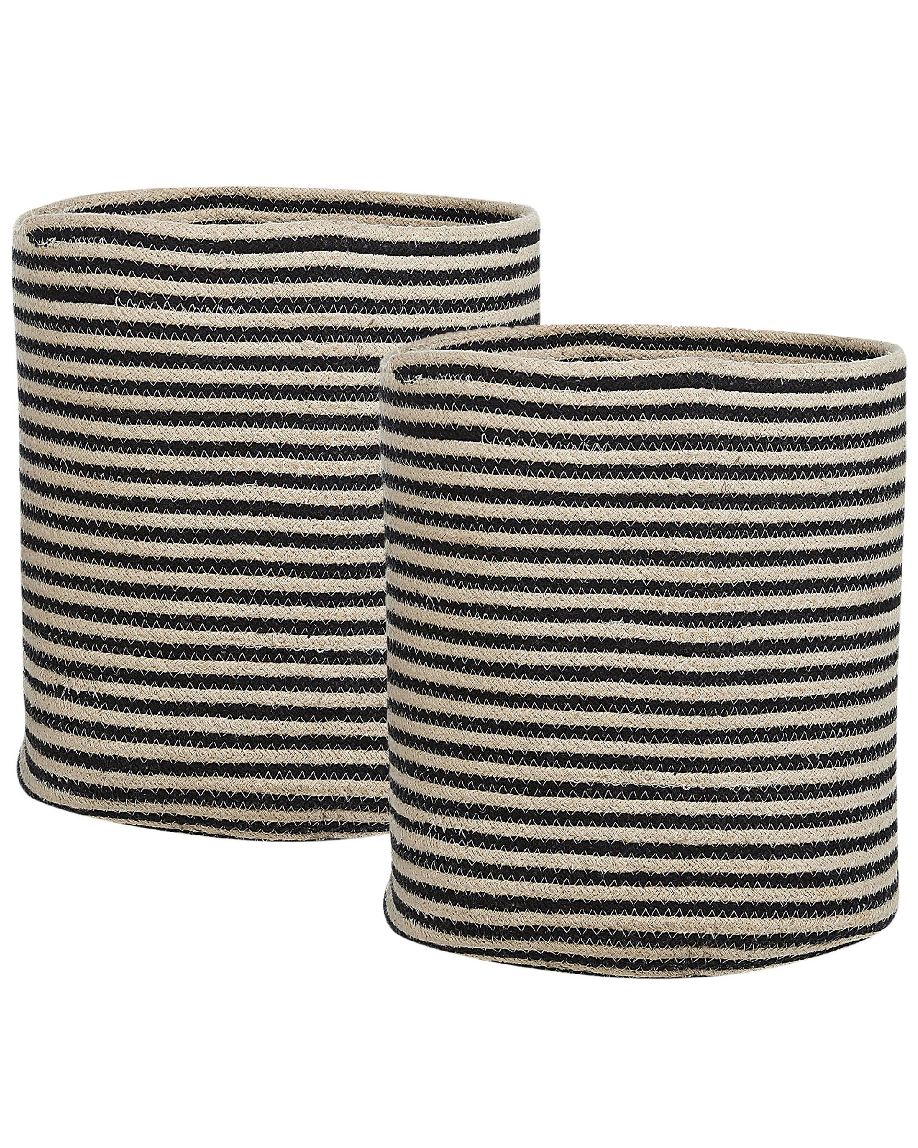 Set of 2 Baskets YERKOY Cotton Black