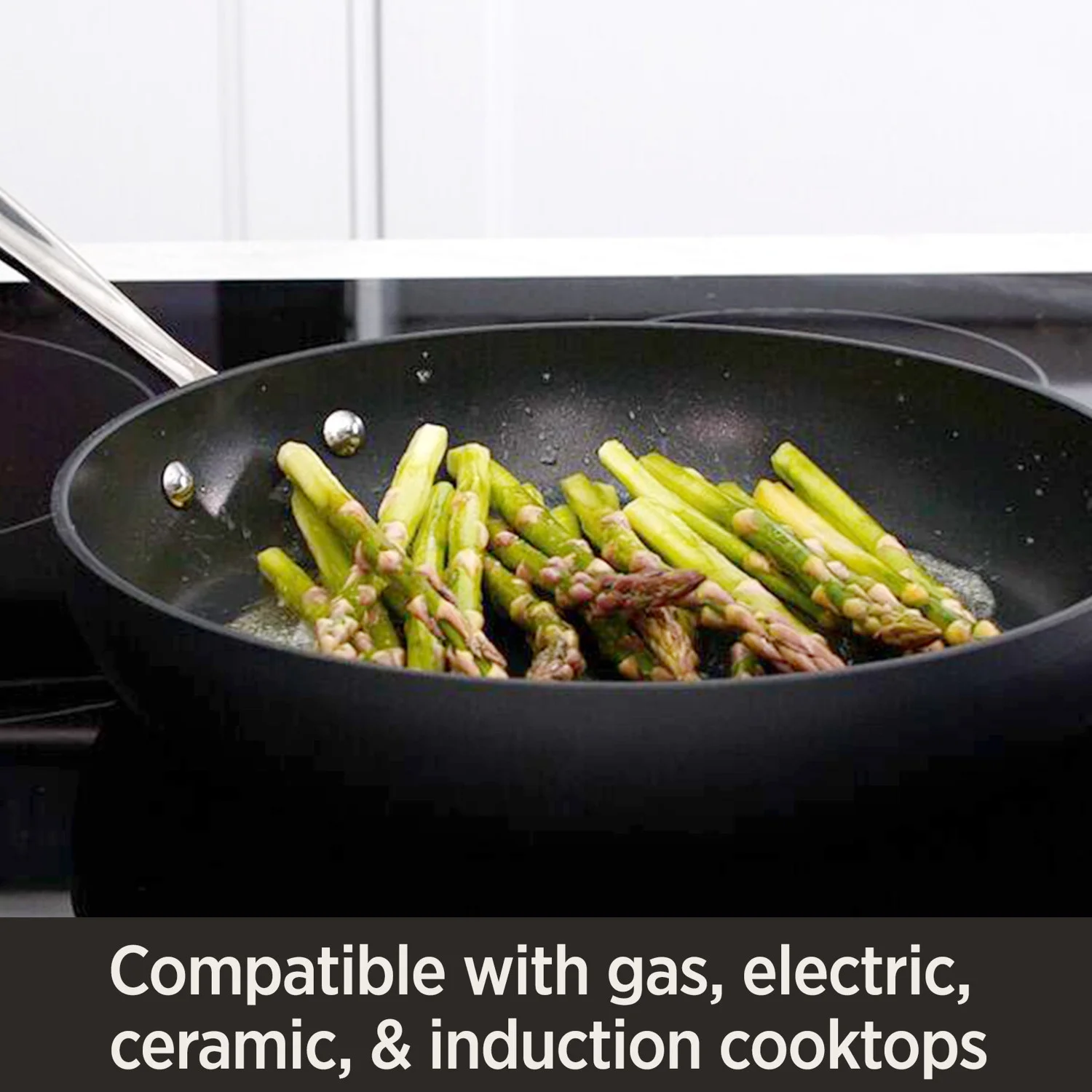 All-Clad HA1 Hard Anodized Nonstick Cookware, Fry Pan Set, 8 inch, 10 inch with Lid, 12 inch with Lid - Image 6
