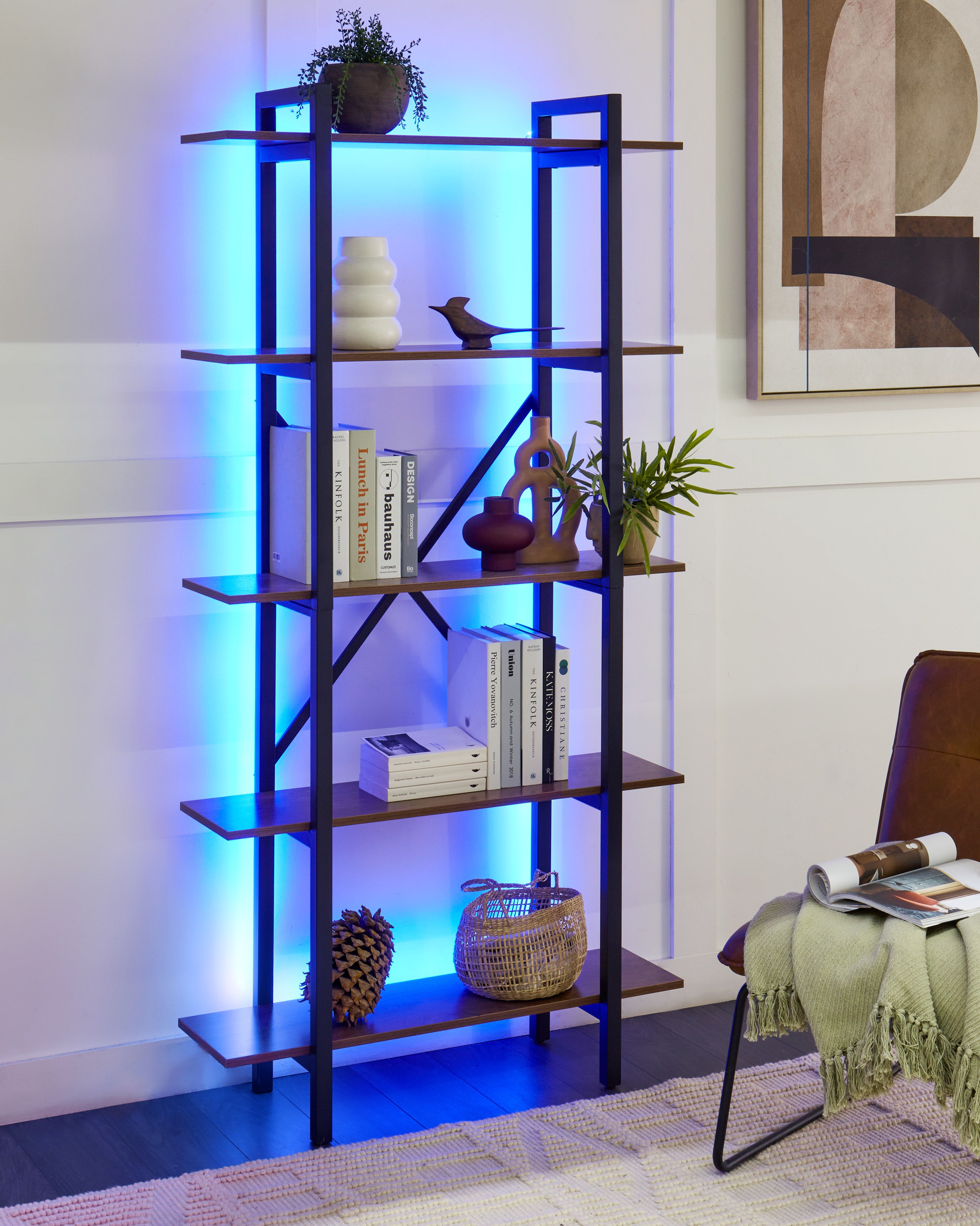 5 Tier Shelving Unit DARBY 180 cm Dark Brown