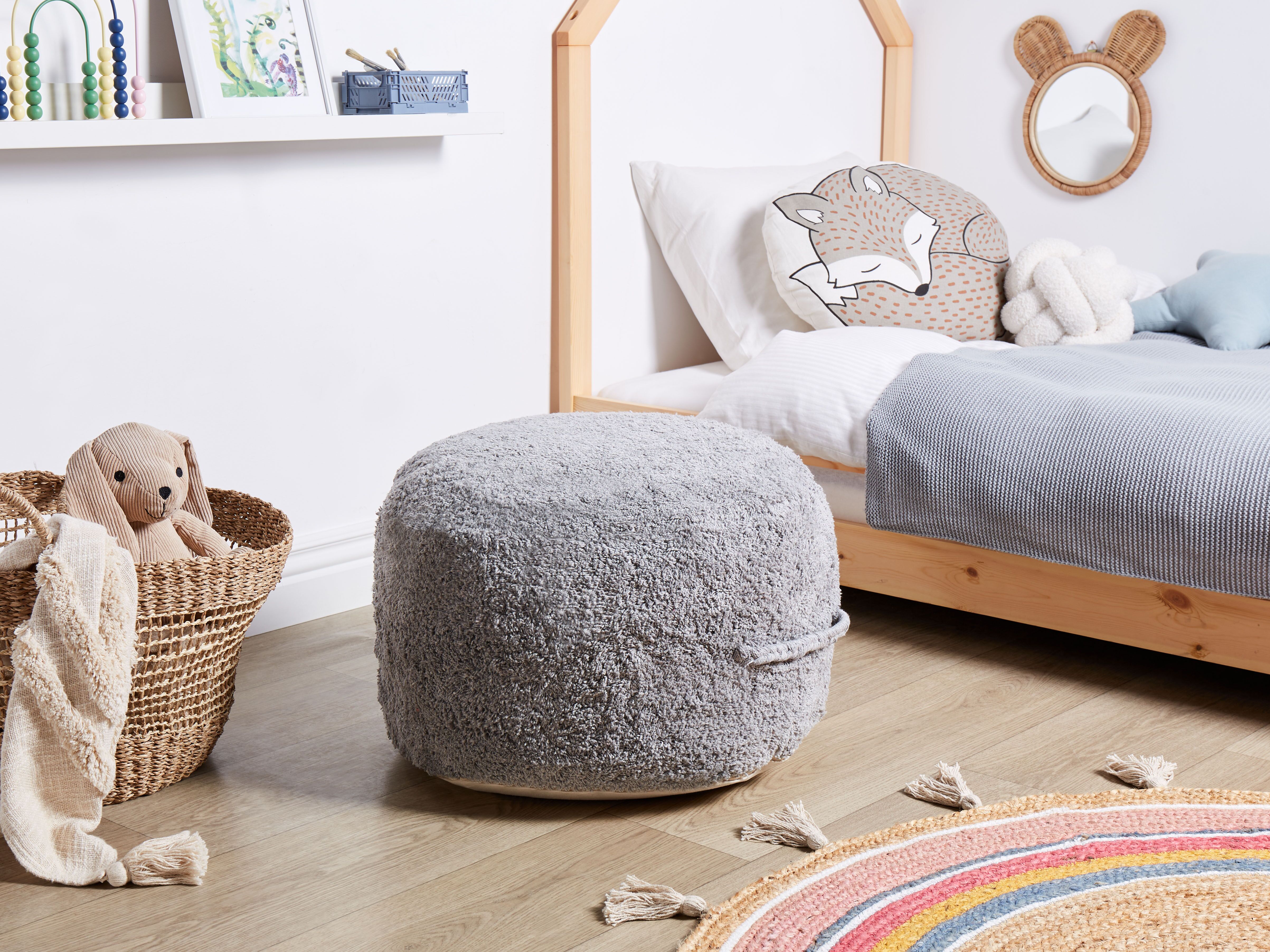 Pouffe KANDHKOT Cotton Grey