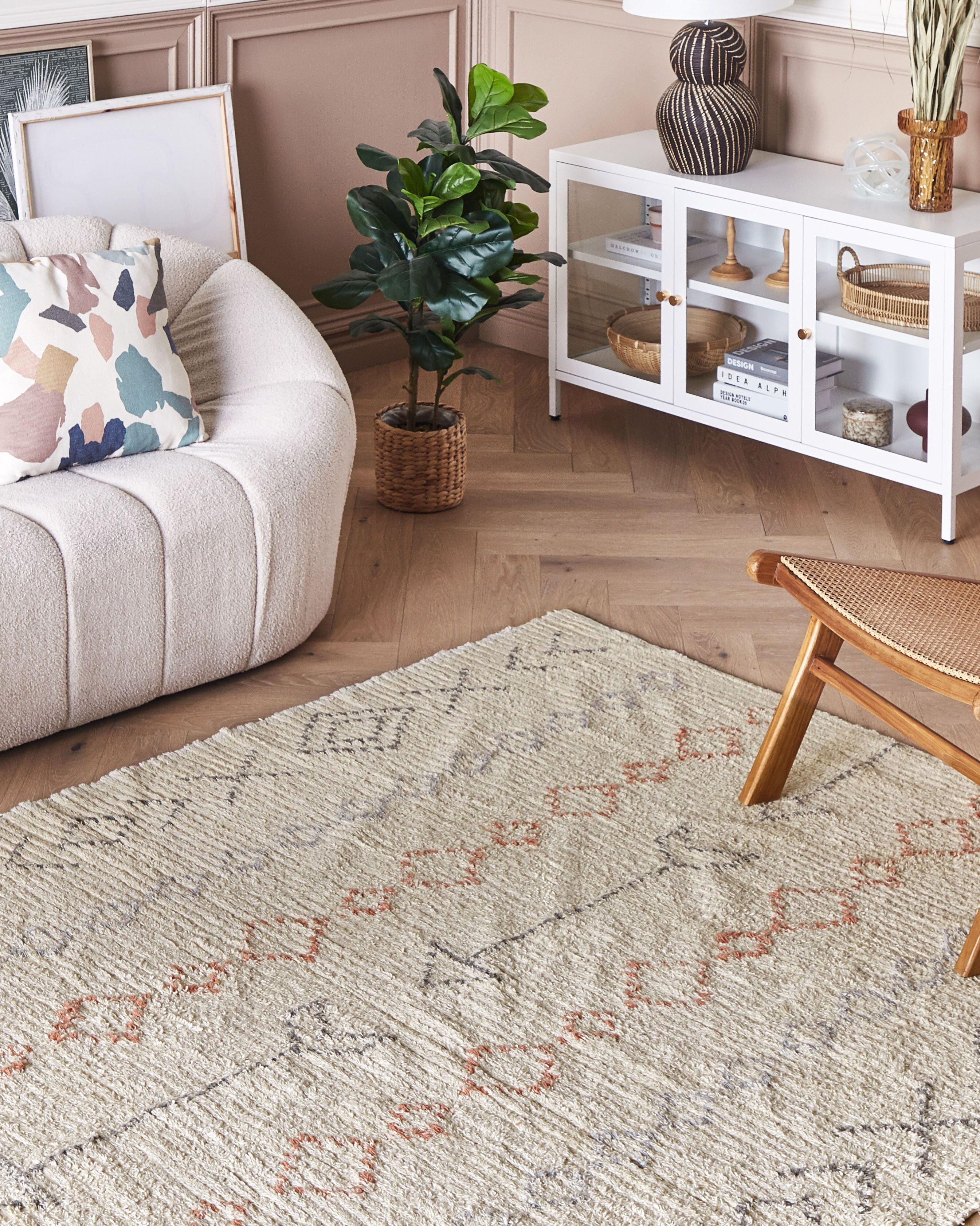 Rug DISPUR Beige 160 x 230 cm Cotton