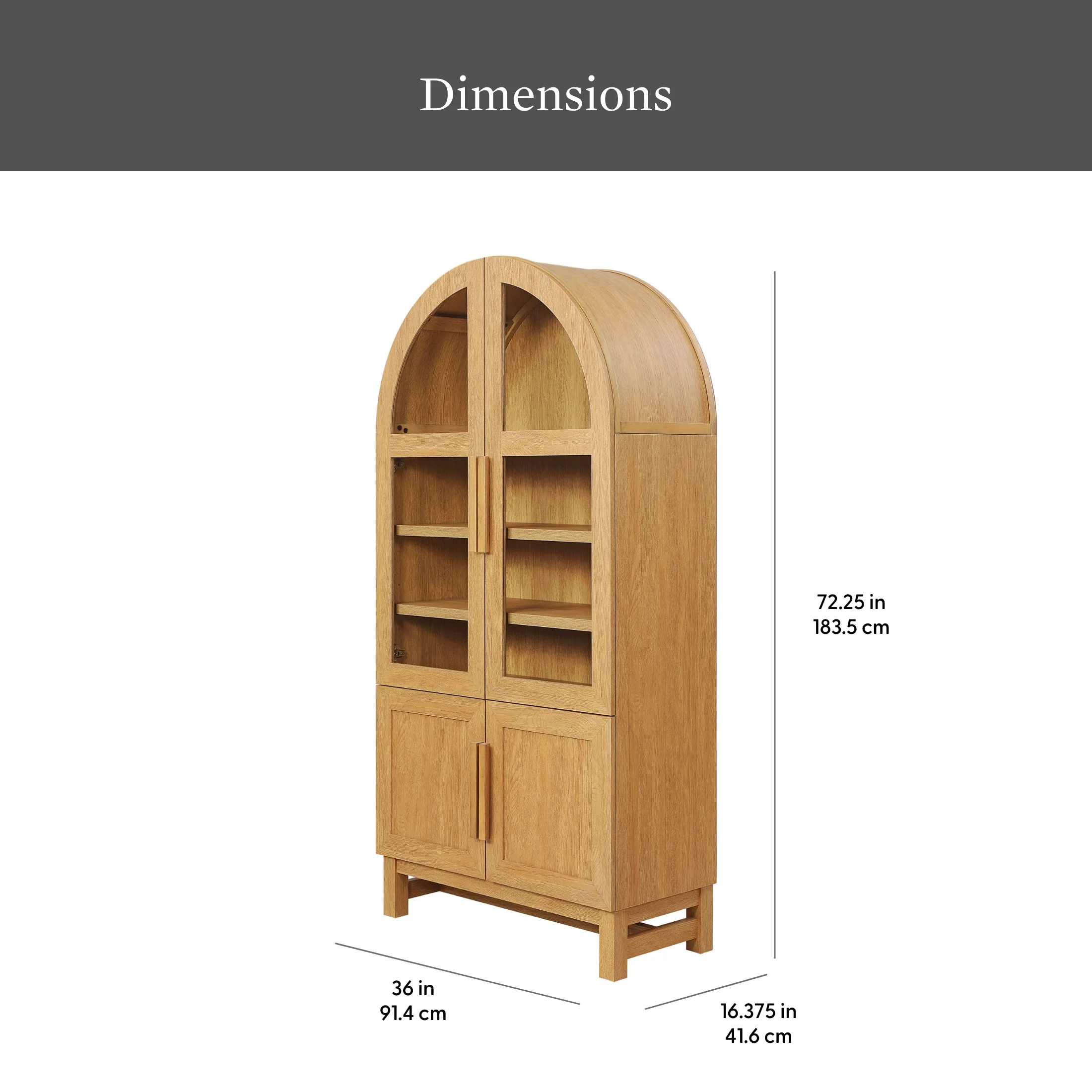 Better Homes & Gardens Juliet Kitchen Rounded Arch Cabinet, Rich Black - Image 26