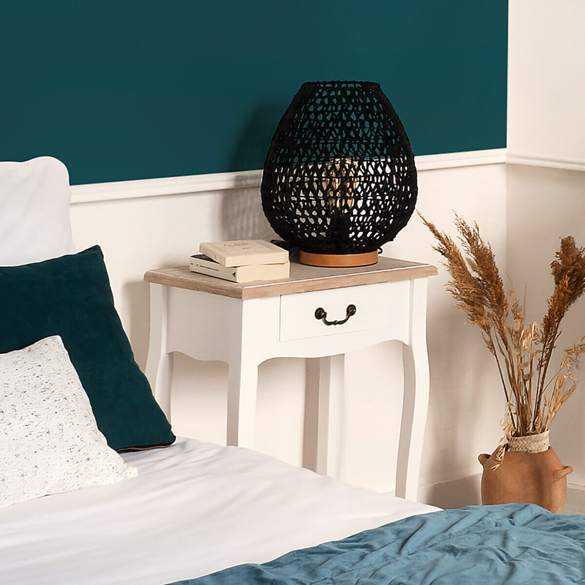 Bedside table "Chrysa" White, H.65.5 cm