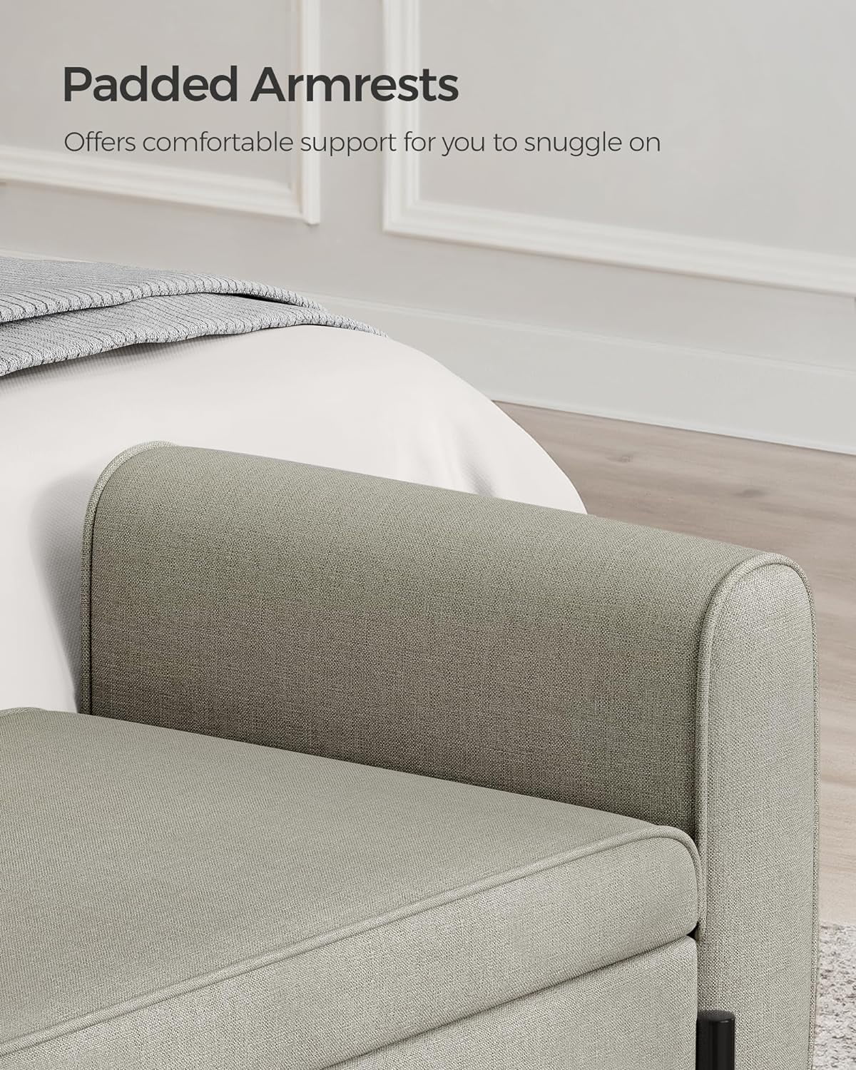 SONGMICS 46.5" Storage Ottoman Bench Storage Bench Bedroom Bench 330lb Load Capacity Solid Wood Legs Light Gray - Image 37