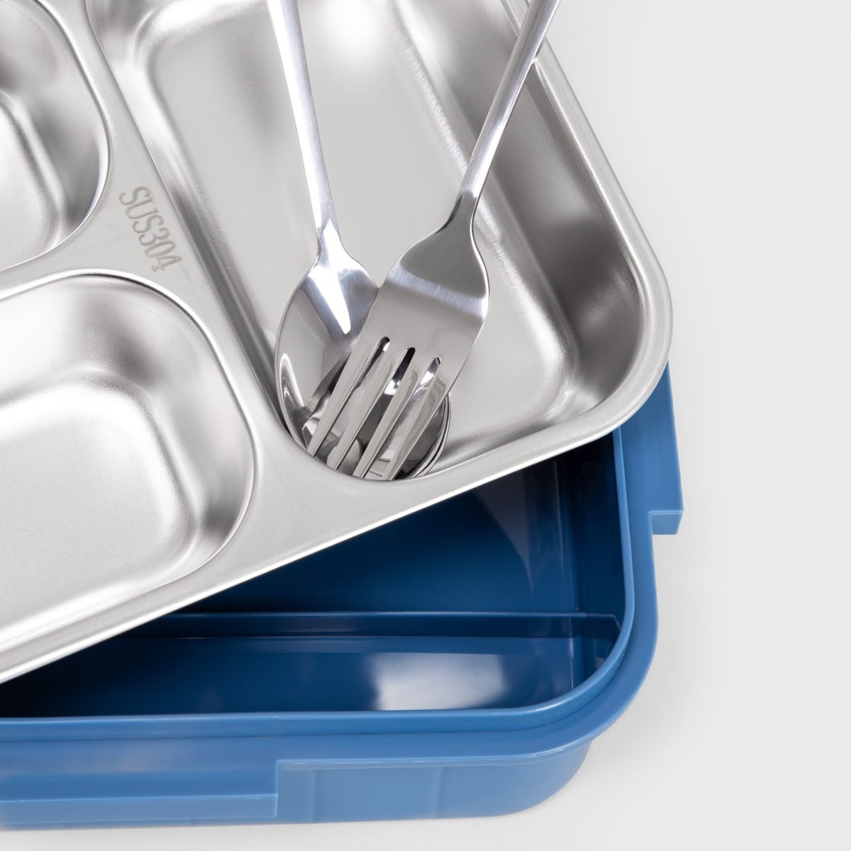 Lunchbox B2 DELVOR 3 elementy niebieski 0,75l