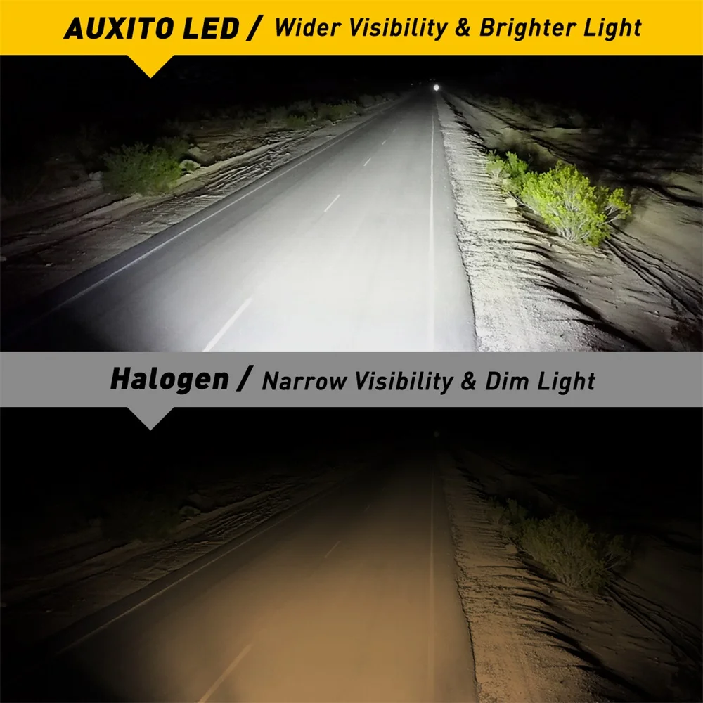 AUXITO H11 LED Bulbs & AUXITO 9005 HB3 LED Bulbs, 24000Lumens 120W Per Set, 700% Brighter, 6500K Cool White Headlight Conversion Kits for High Beam Low Beam