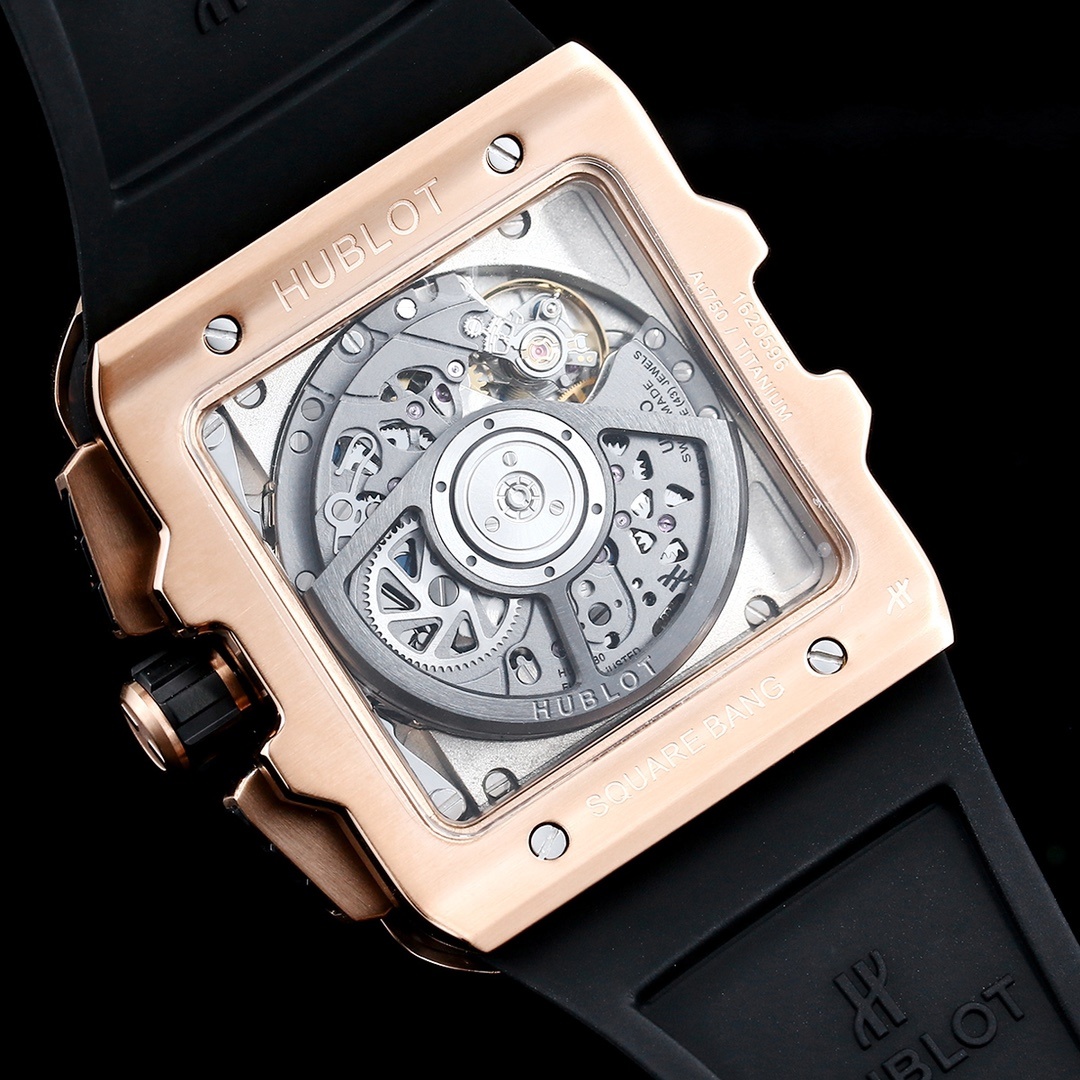 Hublot Big Bang, Square Bang Unico 42mm Textured Rubber Strap(1:1 replica) - Top club