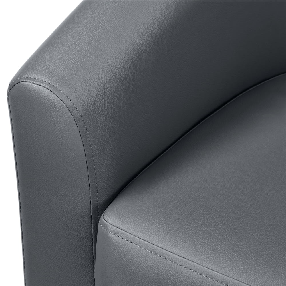 Renwick Faux Leather Barrel Accent Chair for Living Room, Set of 2, Black - Image 44