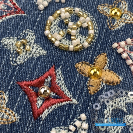 Embellished Denim Mini Handbag with Gold Hardware1:1High-quality replica