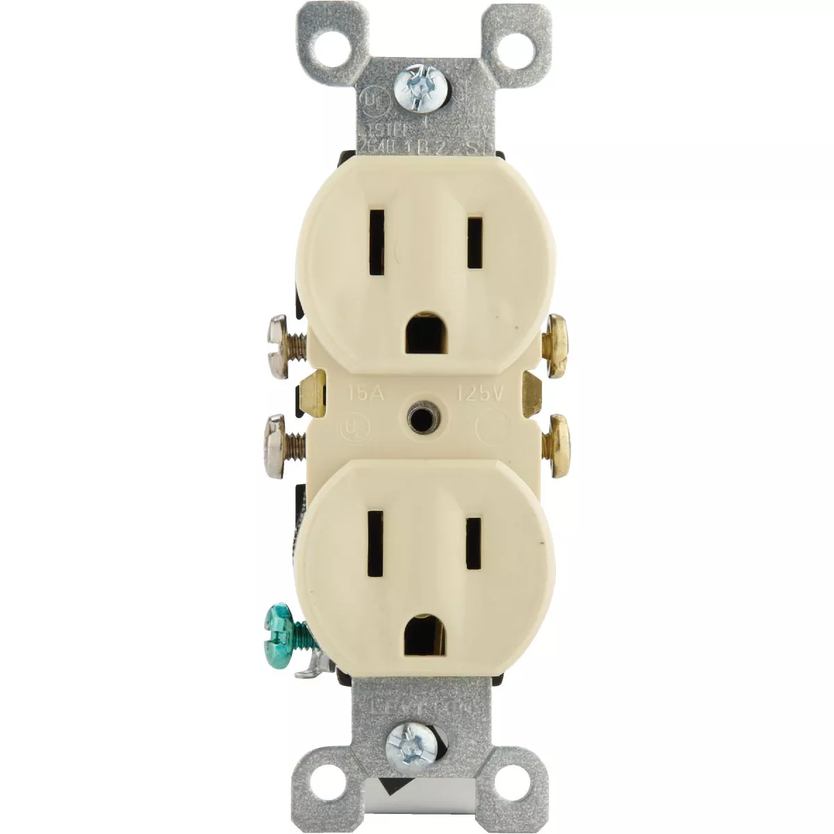 Leviton 15A Ivory Shallow Grounded 5-15R Duplex Outlet