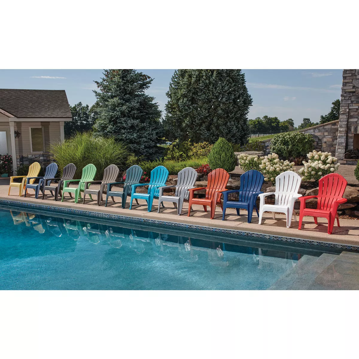 Adams RealComfort Monaco Blue Resin Adirondack Chair