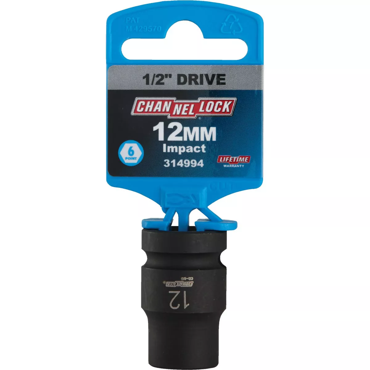 Channellock 1/2 In. Drive 12 mm 6-Point Shallow Metric Impact Socket
